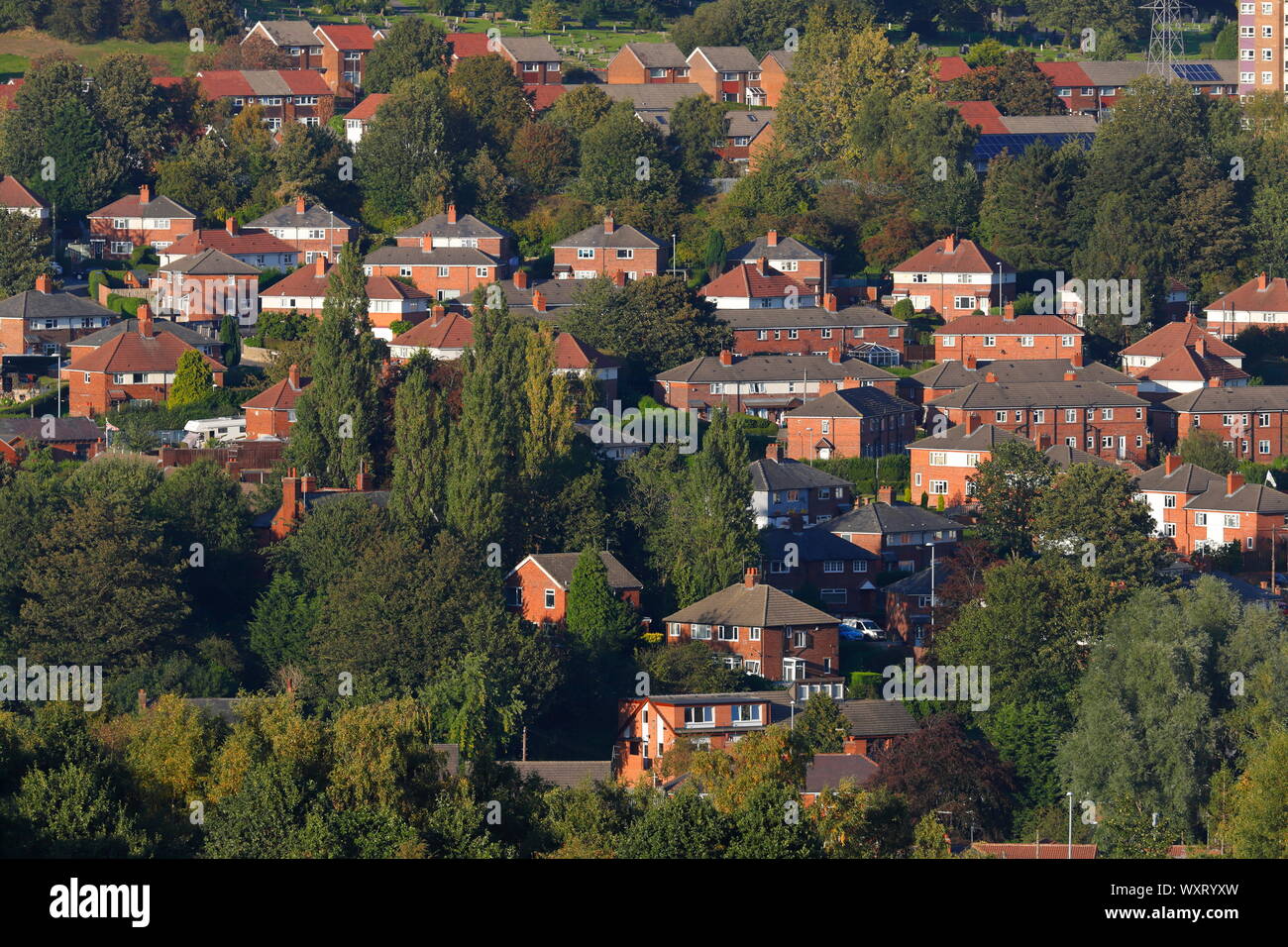 Housing landscape in Bramley,Leeds Stock Photo