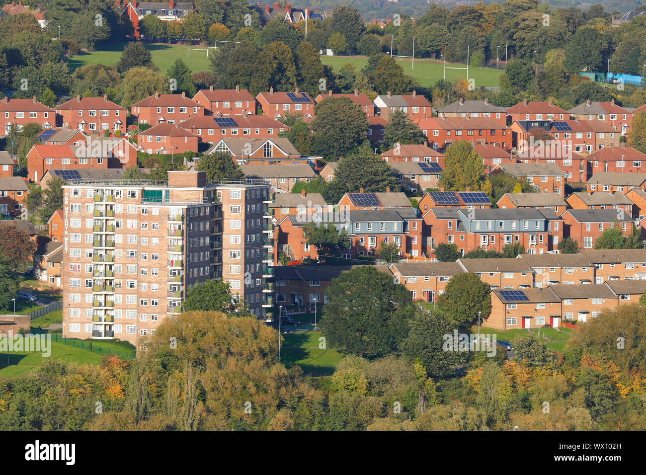 Maisonettes and housing in Bramley,Leeds Stock Photo