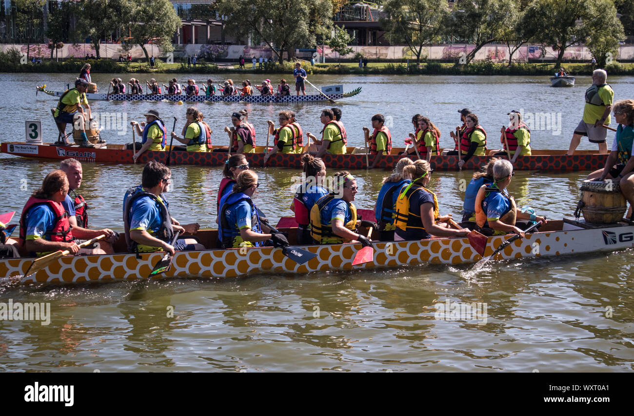 Dragon boats Festival in Stratford, Ontario. Stock Photo