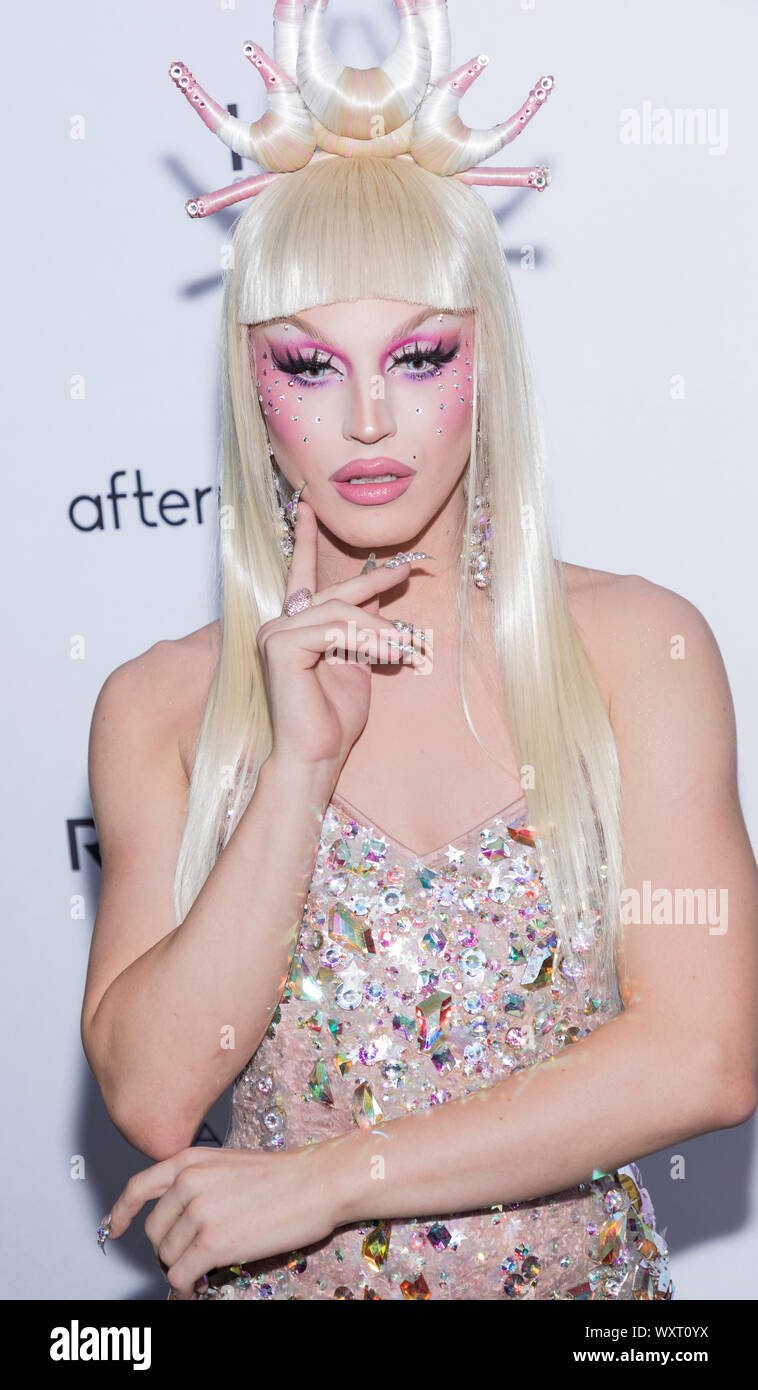 New York, NY, USA - September 5, 2019: Drag queen Aquaria wearing The Blonds attends The Daily Front Row 7th Fashion Media Awards at The Rainbow Room Stock Photo