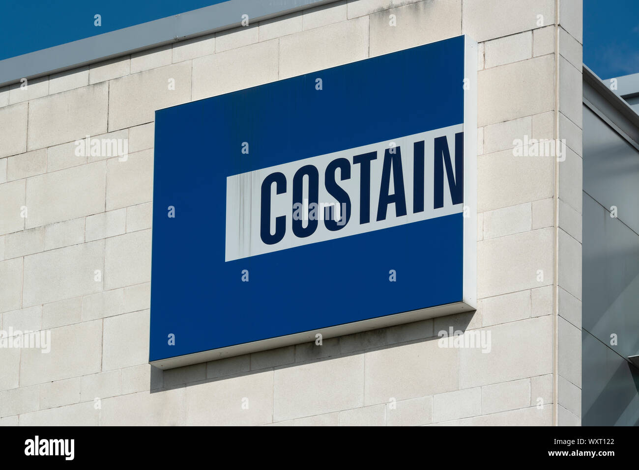 Signage outside the offices of Costain engineering consultants in Manchester Business Park, Costain House, Aviator Way, Wythenshawe, Manchester, UK Stock Photo