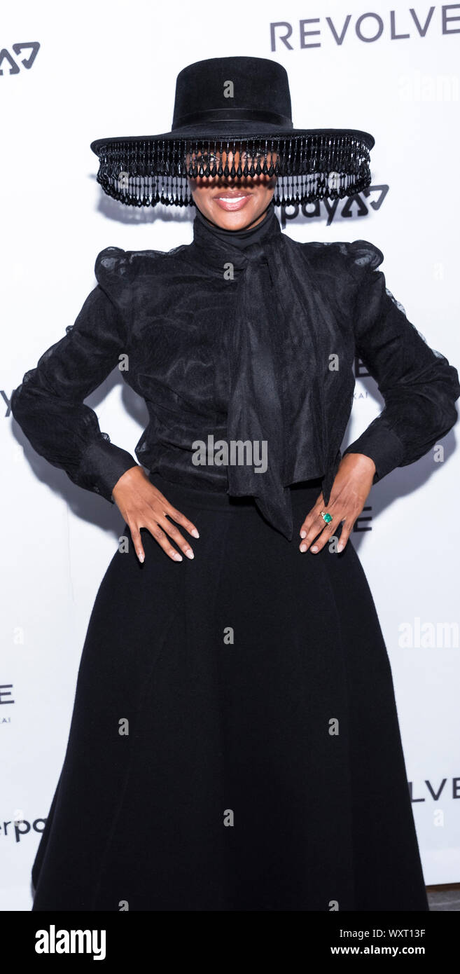 New York, NY, USA - September 5, 2019: Halima Aden wearing Brock Collection, Jimmy Choo shoes and Victoria Hayes hat attends The Daily Front Row 7th F Stock Photo