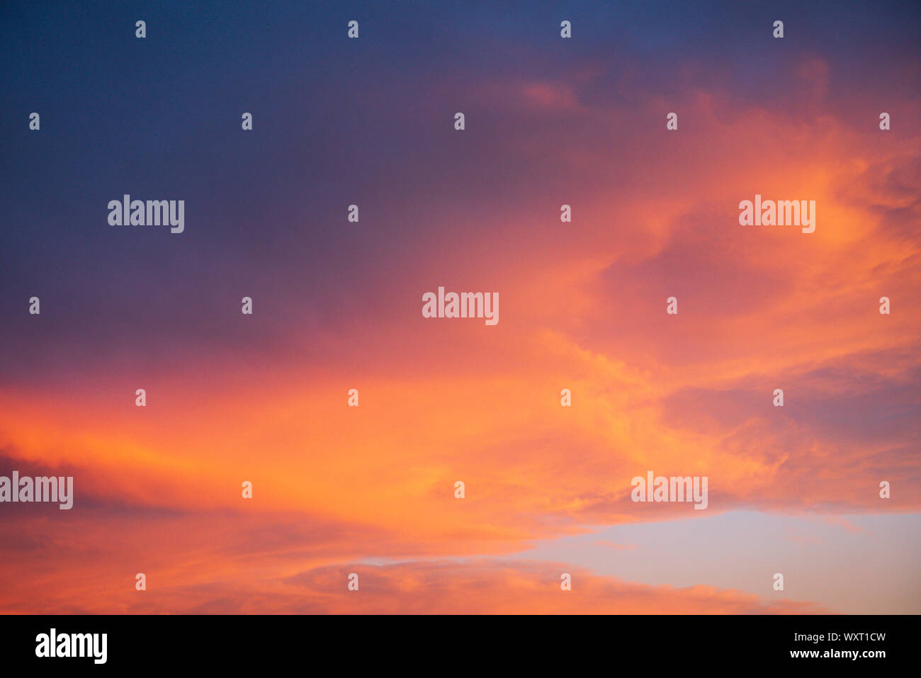 Sunset sky abstract, colorful sunset clouds no ground Stock Photo