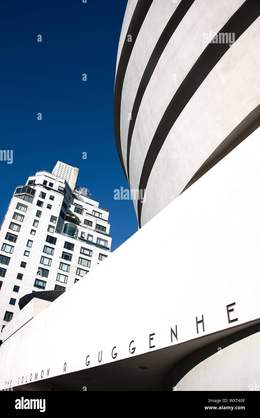 The Guggenheim in Blue and White Stock Photo