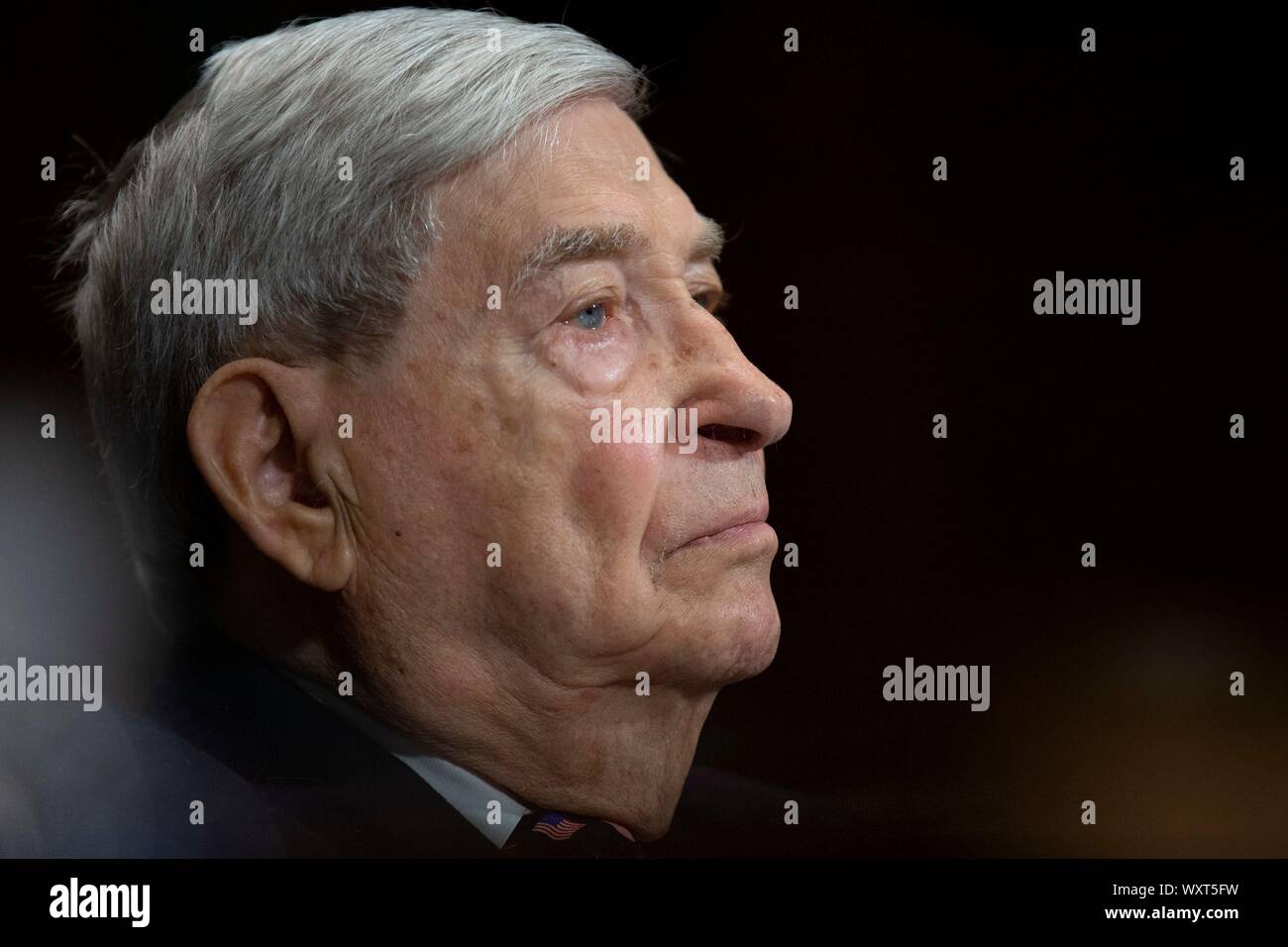 Washington, United States Of America. 17th Sep, 2019. President of the Holocaust Survivors of Miami-Dade County David Mermelstein listens during a hearing on Holocaust-era insurance claims on Capitol Hill in Washington, DC, U.S. on September 17, 2019. Credit: Stefani Reynolds/CNP | usage worldwide Credit: dpa/Alamy Live News Stock Photo