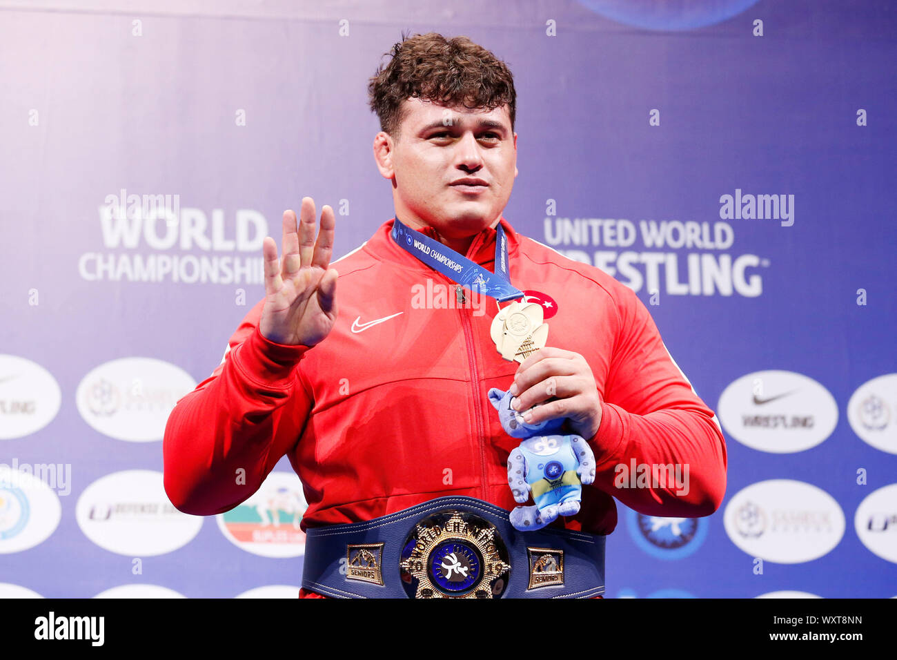 Nursultan, Kazakhstan. 17th Sep, 2019. Riza Kayaalp (TUR) Wrestling