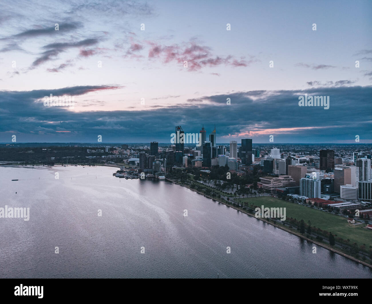 Aerial view of Perth CBD Stock Photo Alamy