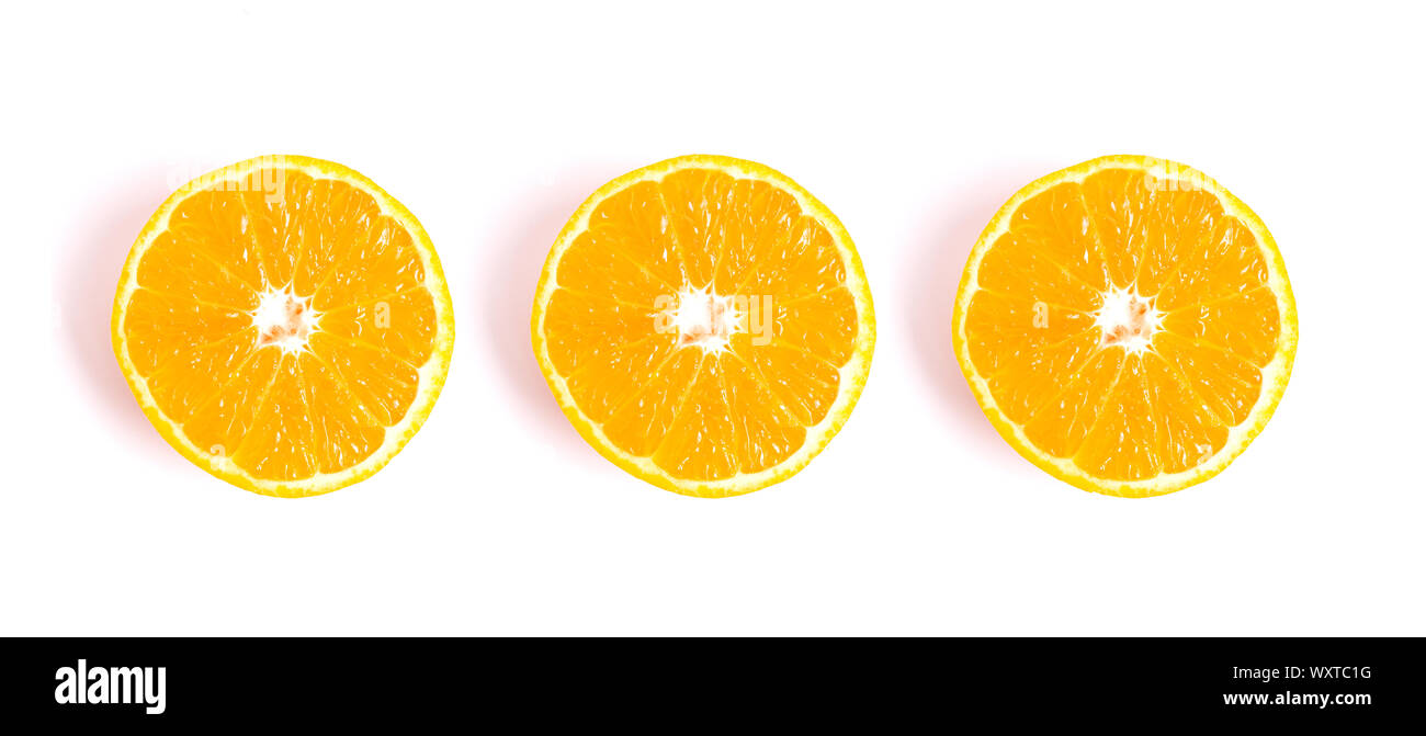 Orange slice isolated on white background. fresh fruit Stock Photo - Alamy
