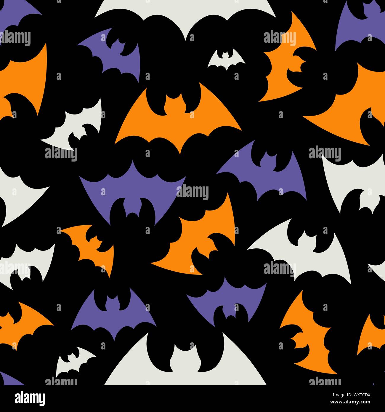 Vector pattern background with bats silhouettes for halloween design ...