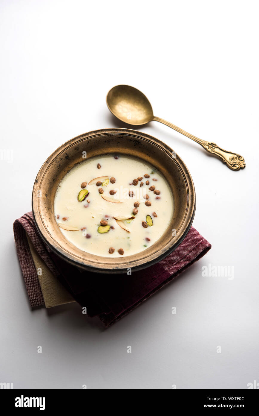Fruit Rabedi Basundi / Rabri or Rabdi - is a dessert made of condensed milk and dry ...