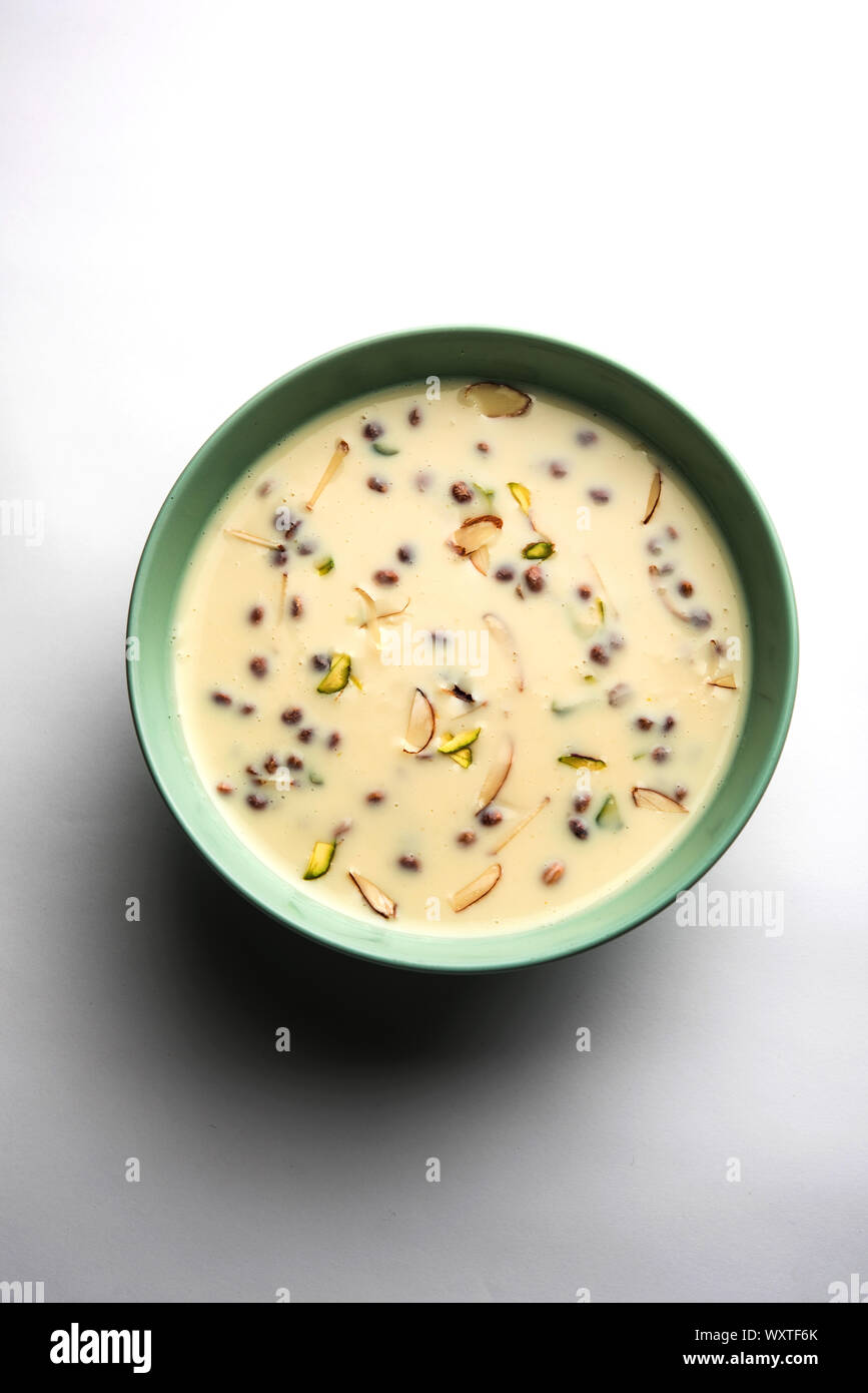 Fruit Rabedi Basundi / Rabri or Rabdi - is a dessert made of condensed milk and dry ...