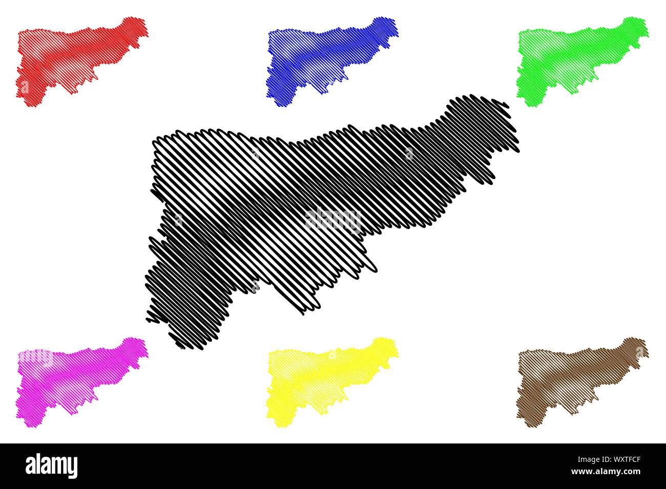 KomaromEsztergom County (Hungary, Hungarian counties) map vector illustration, scribble sketch