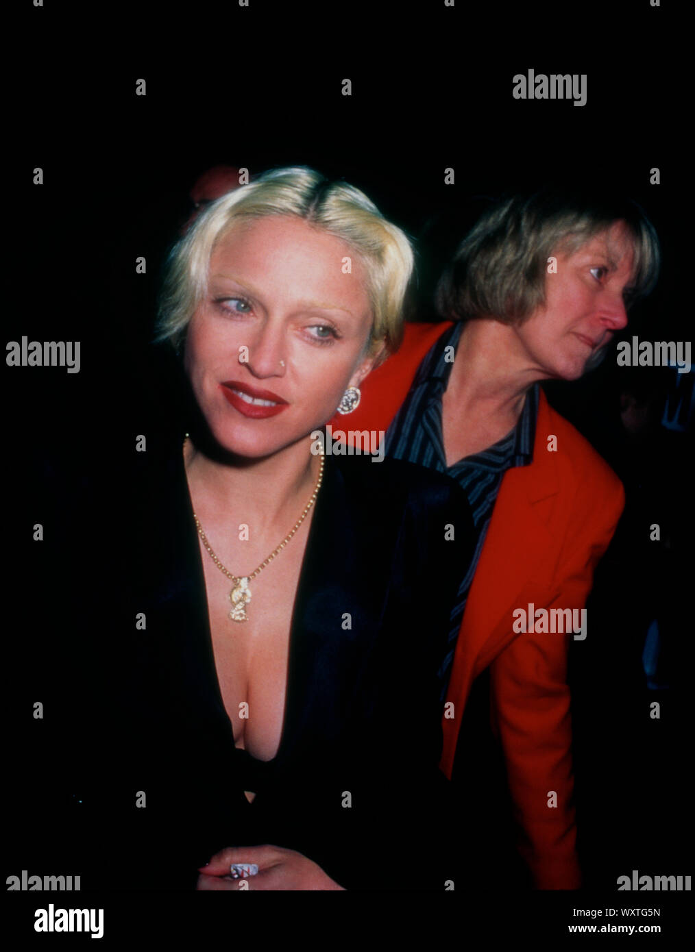 Westwood, California, USA 14th December 1994 Singer Madonna and publicist Pat Kingsley attend the 'Ready To Wear' (Pret-a-Porter) Premiere on December 14, 1994 at the Avco Center Cinemas in Westwood, California, USA. Photo by Barry King/Alamy Stock Photo Stock Photo