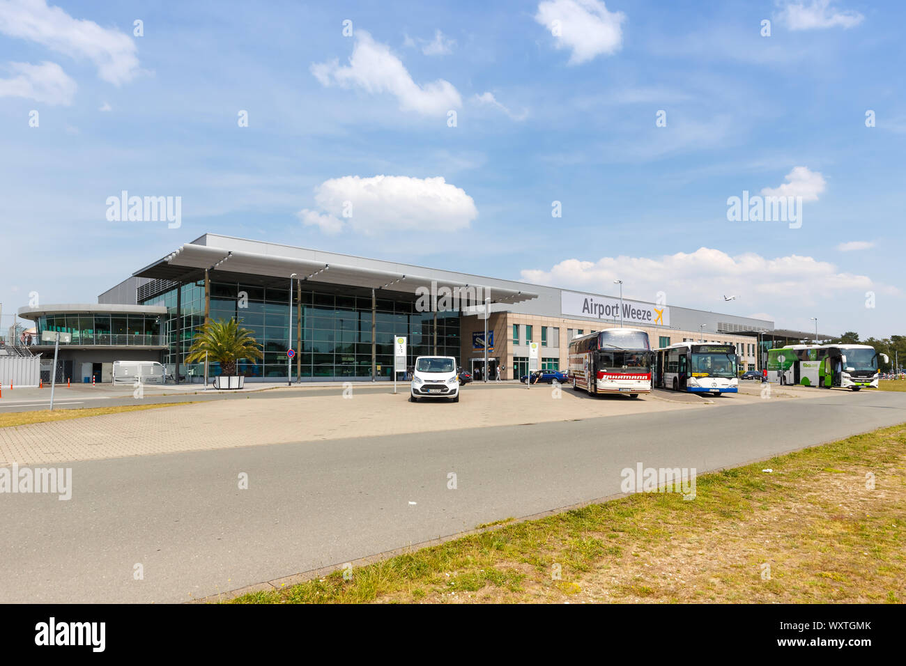 Weeze, Germany – June 23, 2019: Terminal of Weeze Niederrhein airport (NRN) in Germany. Stock Photo