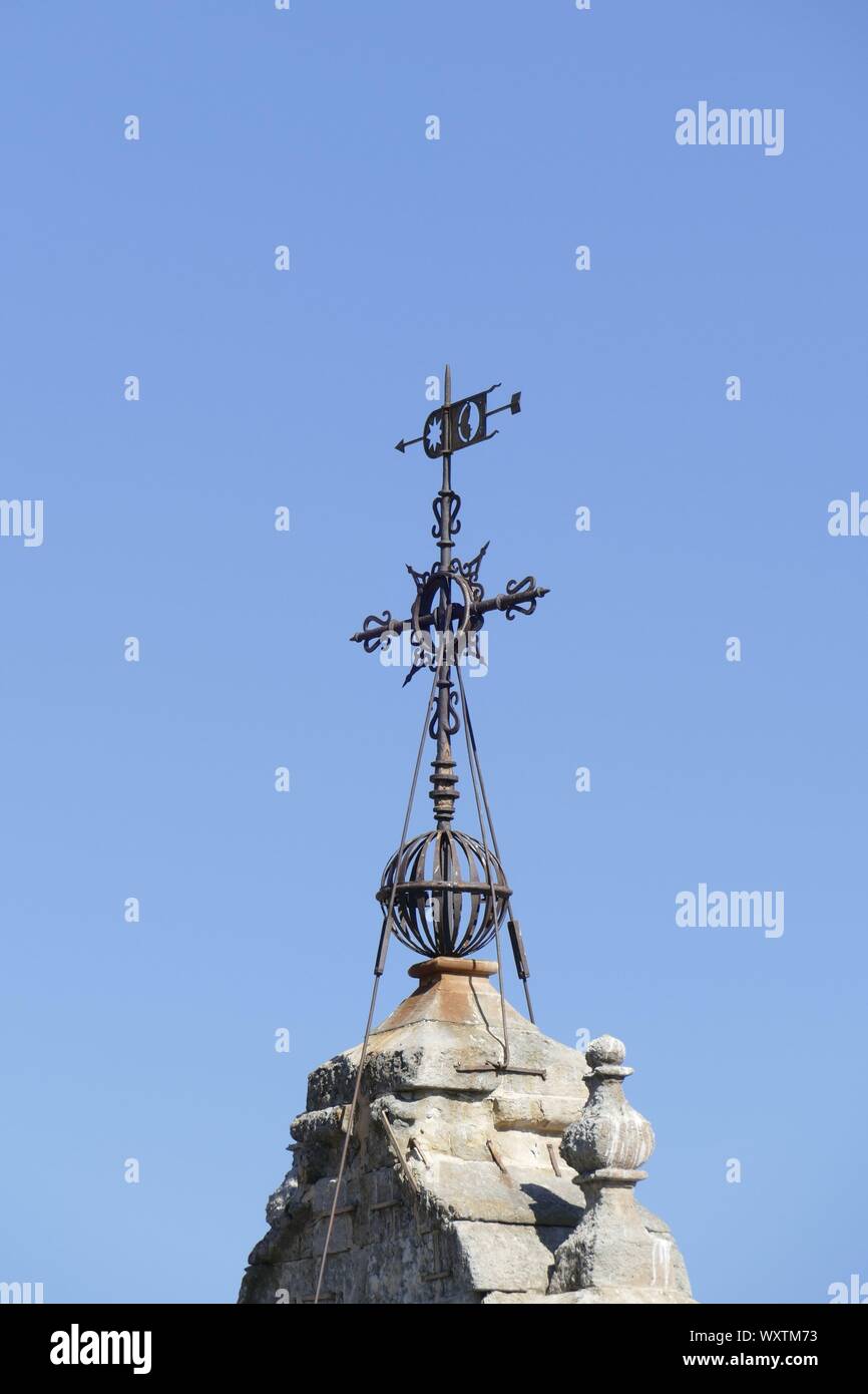 Church spire with weather vane, Salamanca, Castilla y Leon, Castilla-Leon, Spain, Europe Stock Photo