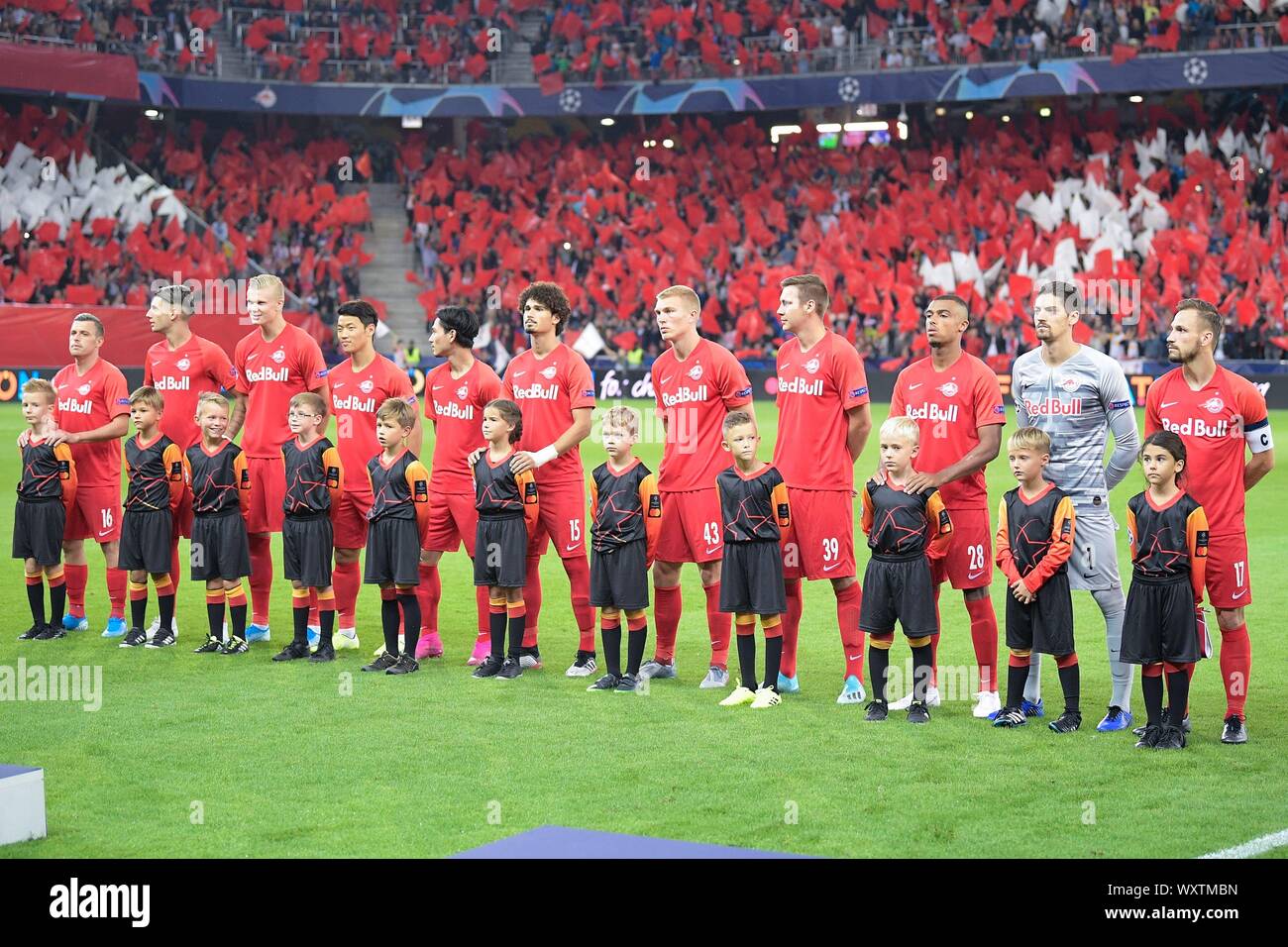 Salzburg, Austria September 17, 2019: CL - 19/20 - RB Salzburg Vs. KRC Genk  The team of RB Salzburg, Feature/Symbol/Symbolfoto/characteristic/Detail/|  usage worldwide Stock Photo - Alamy