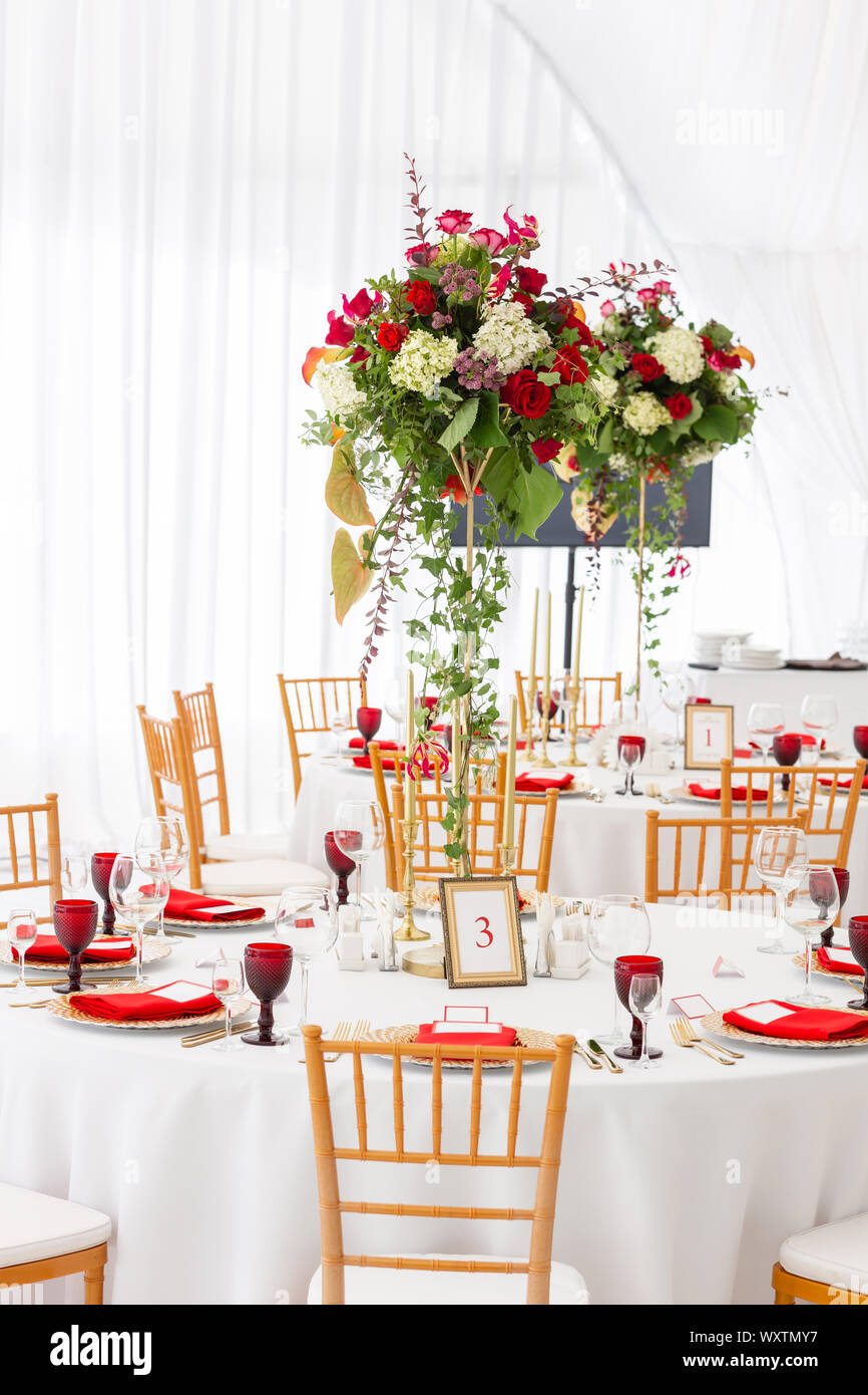 Red Decor Theme Beautiful Banquet A Wedding Reception