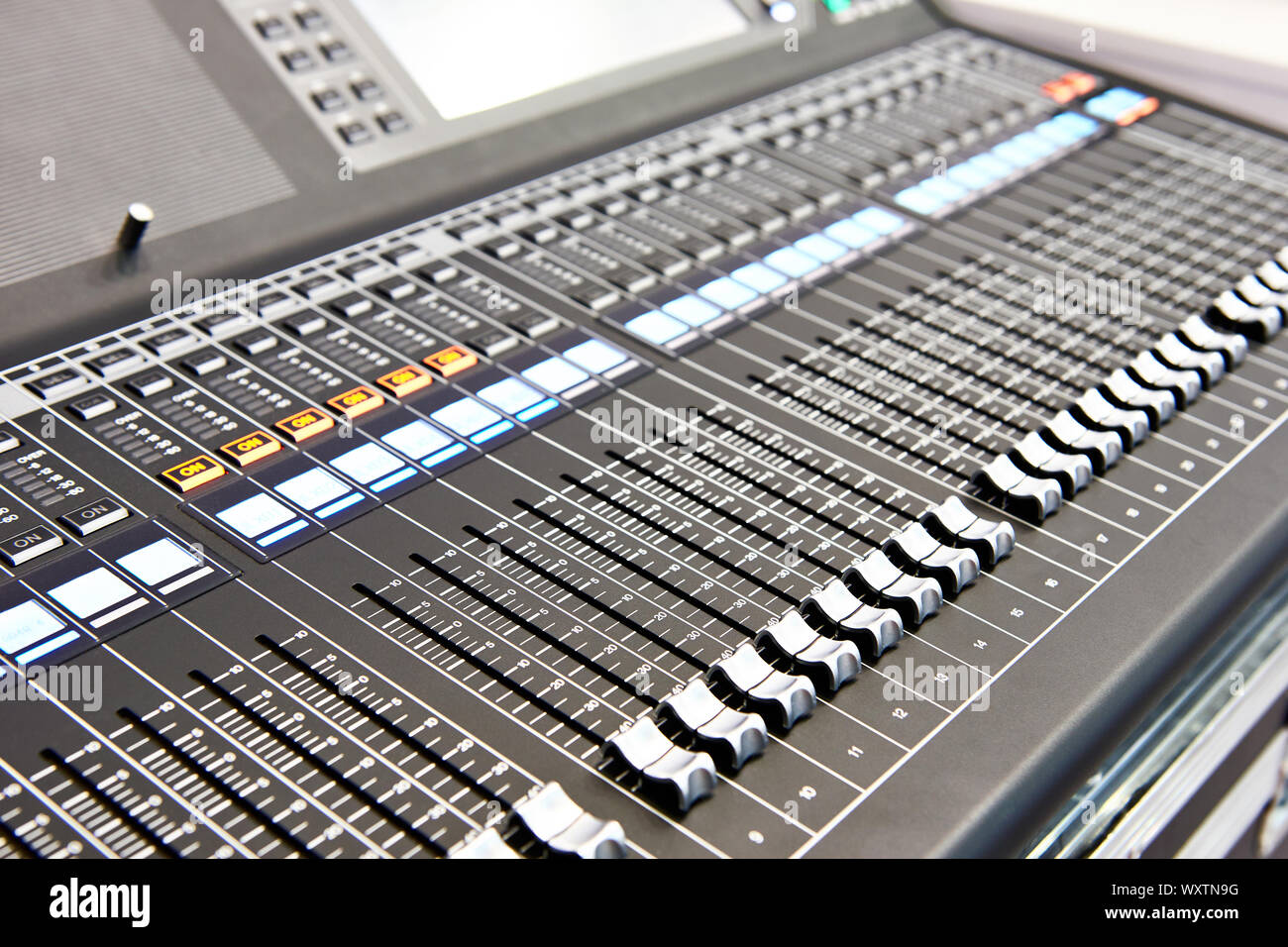 Digital professional audio mixing console Stock Photo Alamy