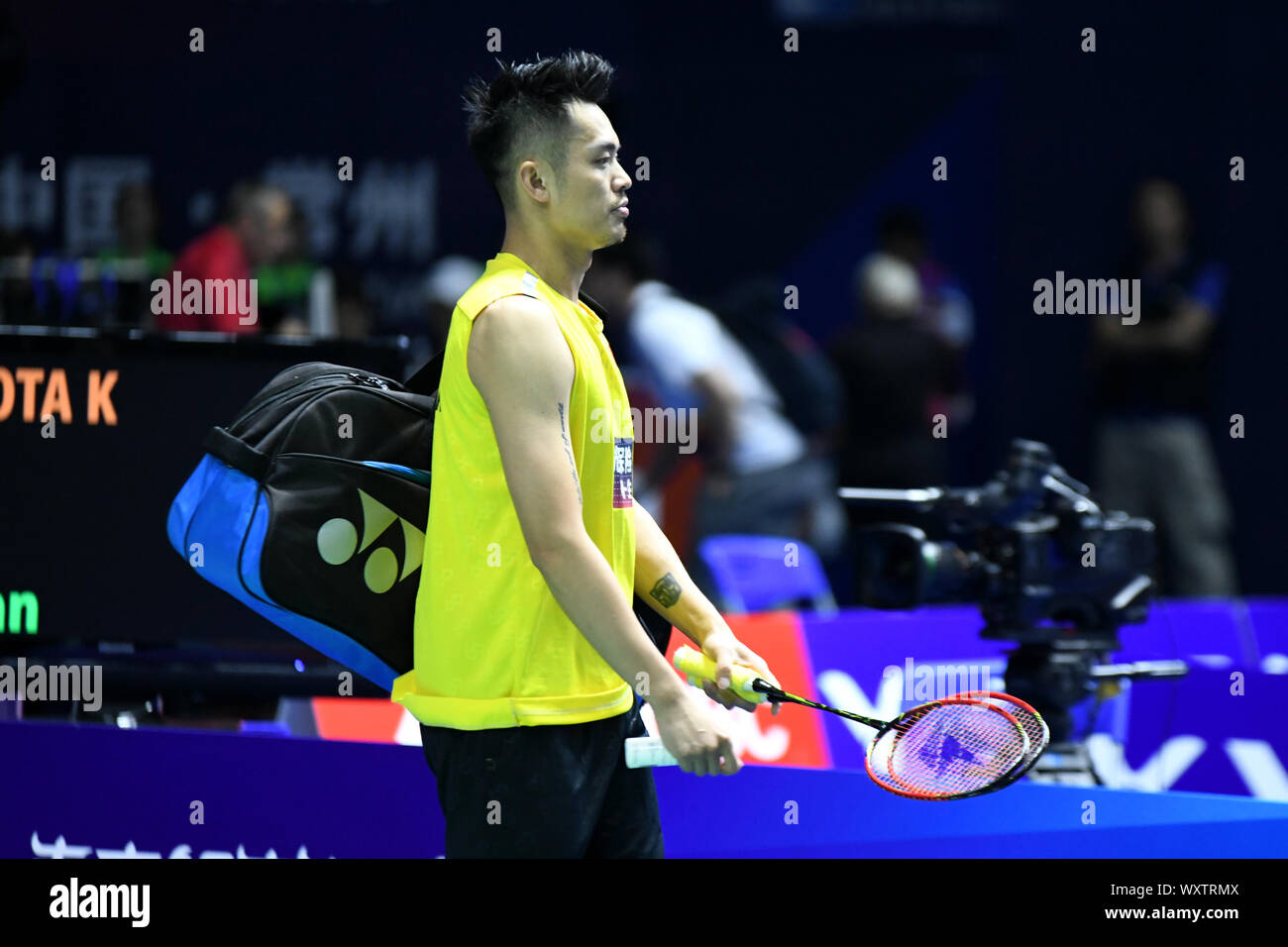 Jiangsu, JIANGSU, China. 17th Sep, 2019. 2019 China Open men's Singles First Round: Lin Dan(CHN) 0-2 Kento Momota Credit: SIPA Asia/ZUMA Wire/Alamy Live News Stock Photo