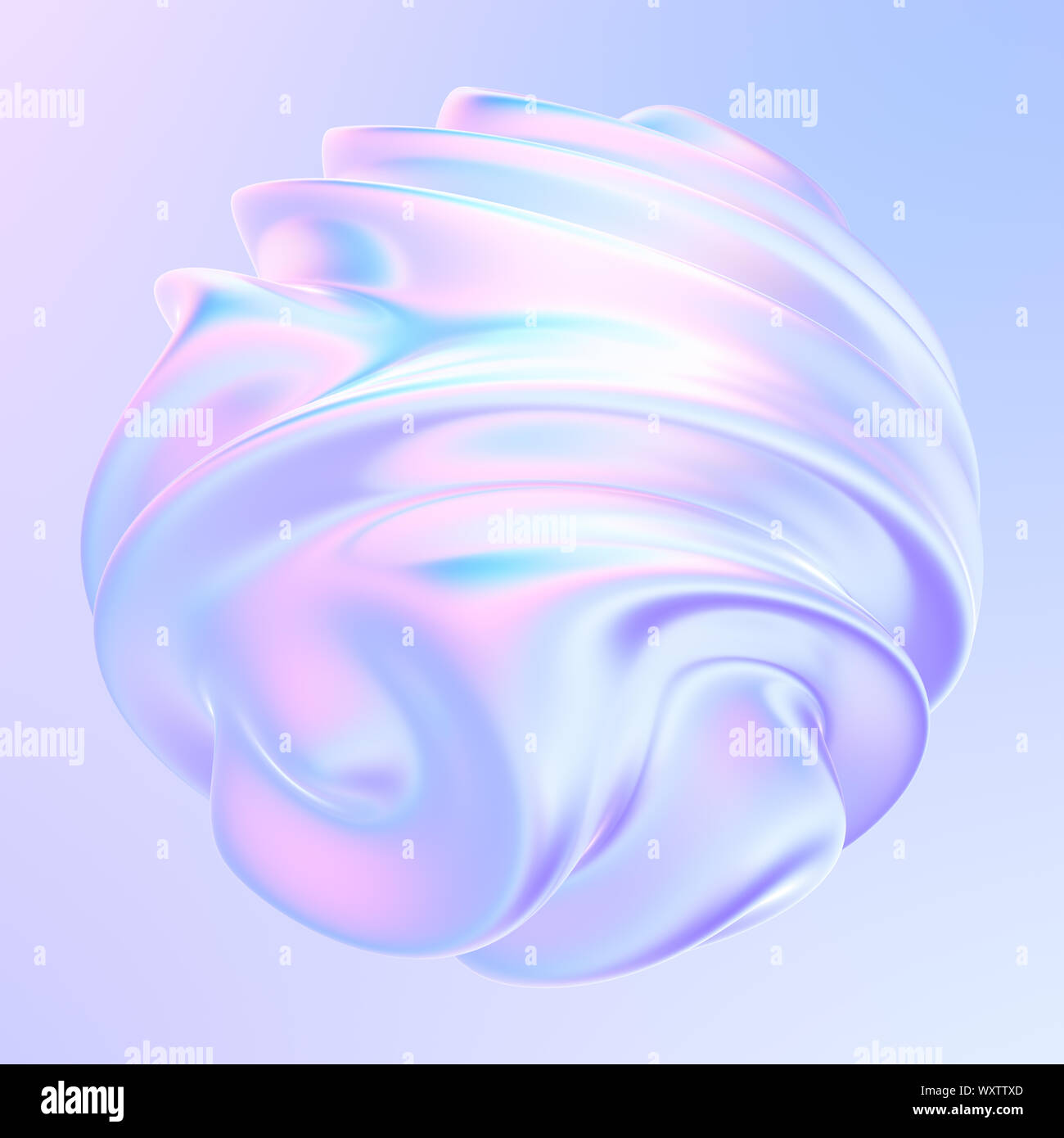 Abstract modern graphic 3D element. Holographic colored shape. Gradient with flowing liquid shapes. For flyers posters or presentations. 3d rendering. Stock Photo