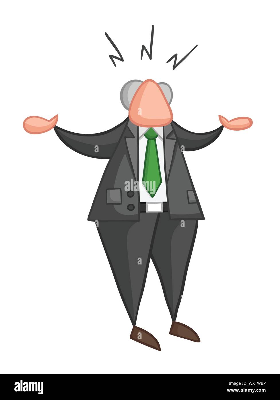 Hand-drawn vector illustration of boss angry. Color outlines and ...