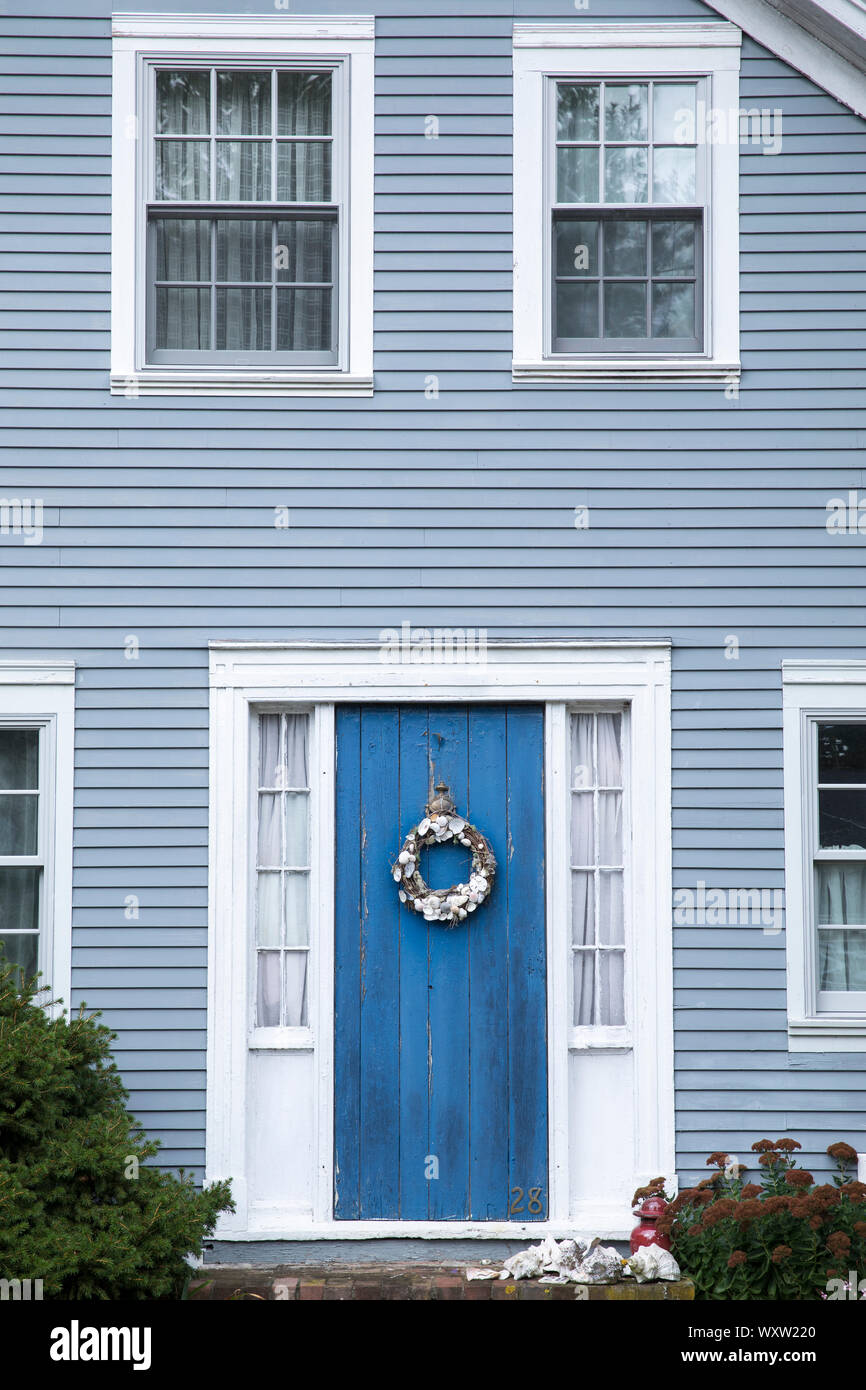 Traditional wooden timber clapboard architecture house near Dennis Town