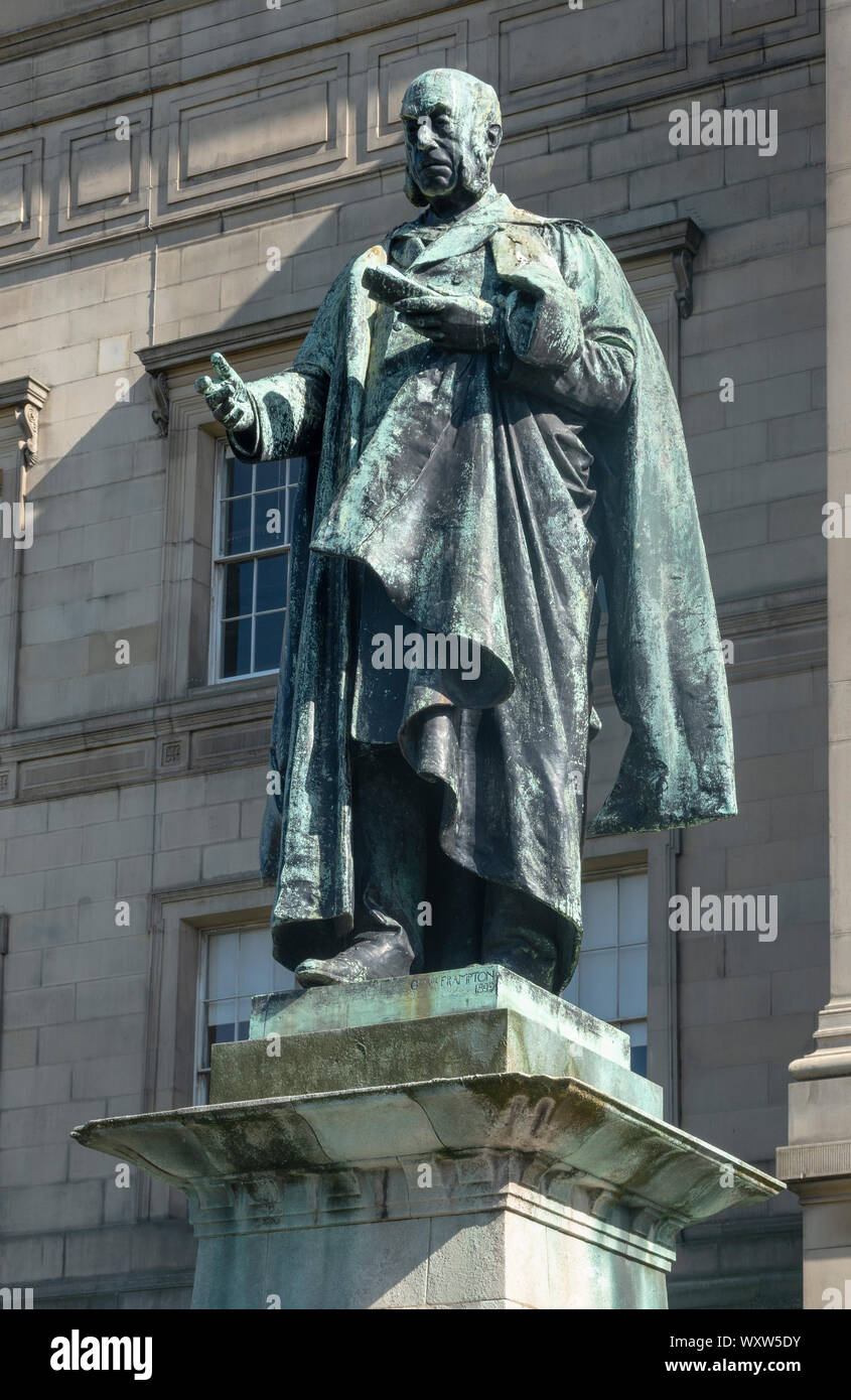 William Rathbone statue in St. John's Gardens in Liverpool Stock Photo
