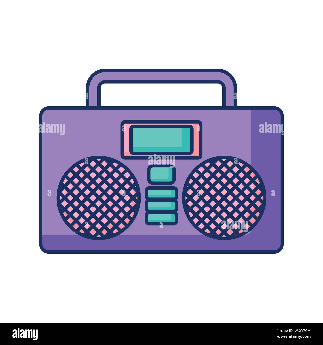 radio retro musical device with color pastel vector illustration design  Stock Vector Image & Art - Alamy