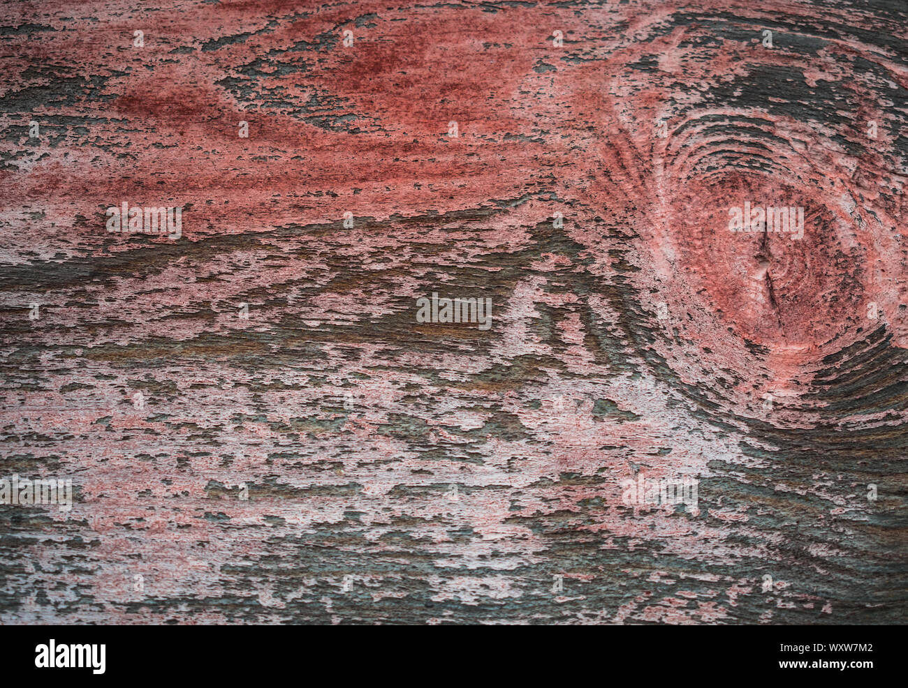 Old aged red painted wooden texture Stock Photo