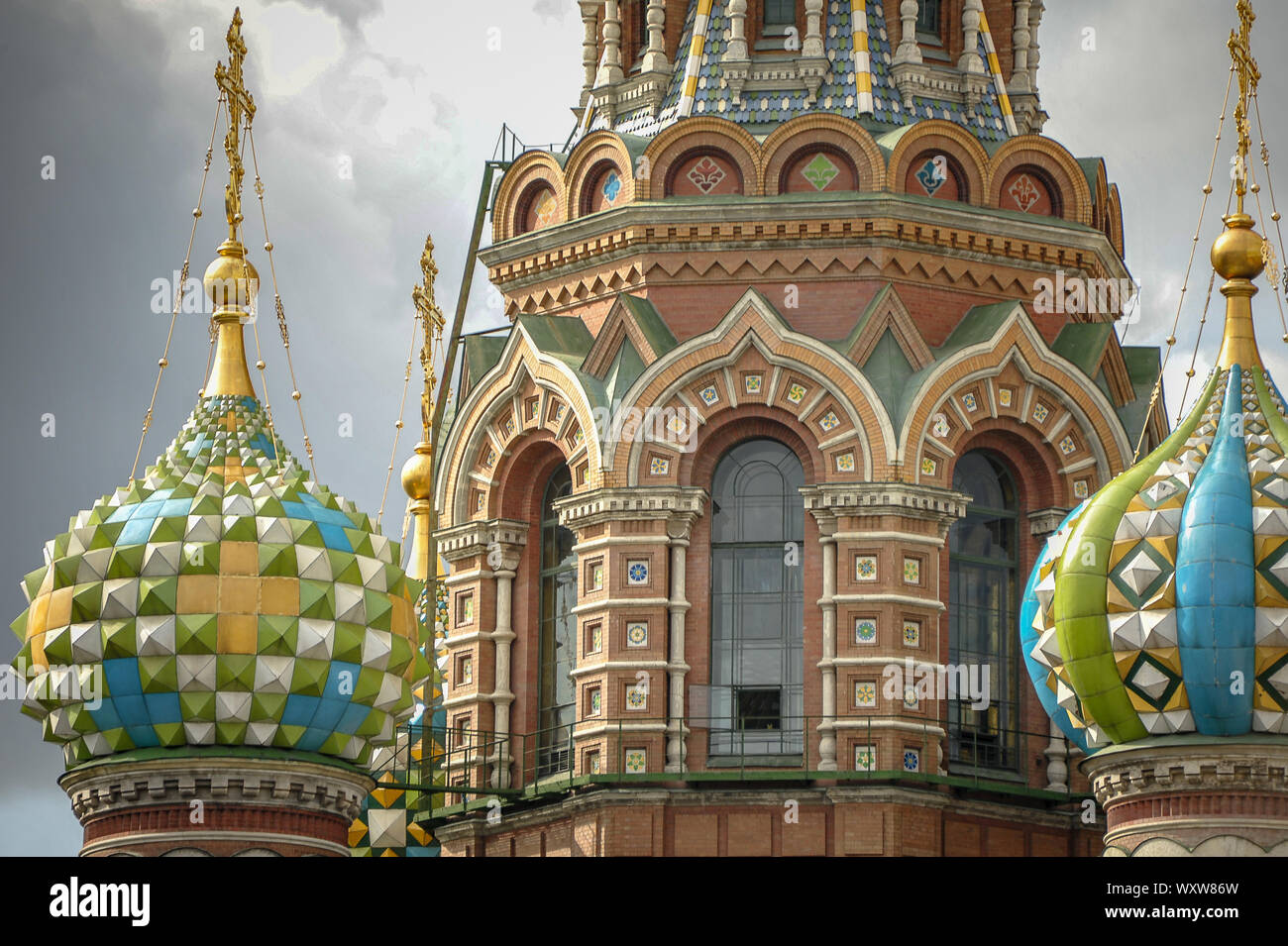 The domes of the Church of the Saviour on the Spilled Blood Stock Photo Alamy