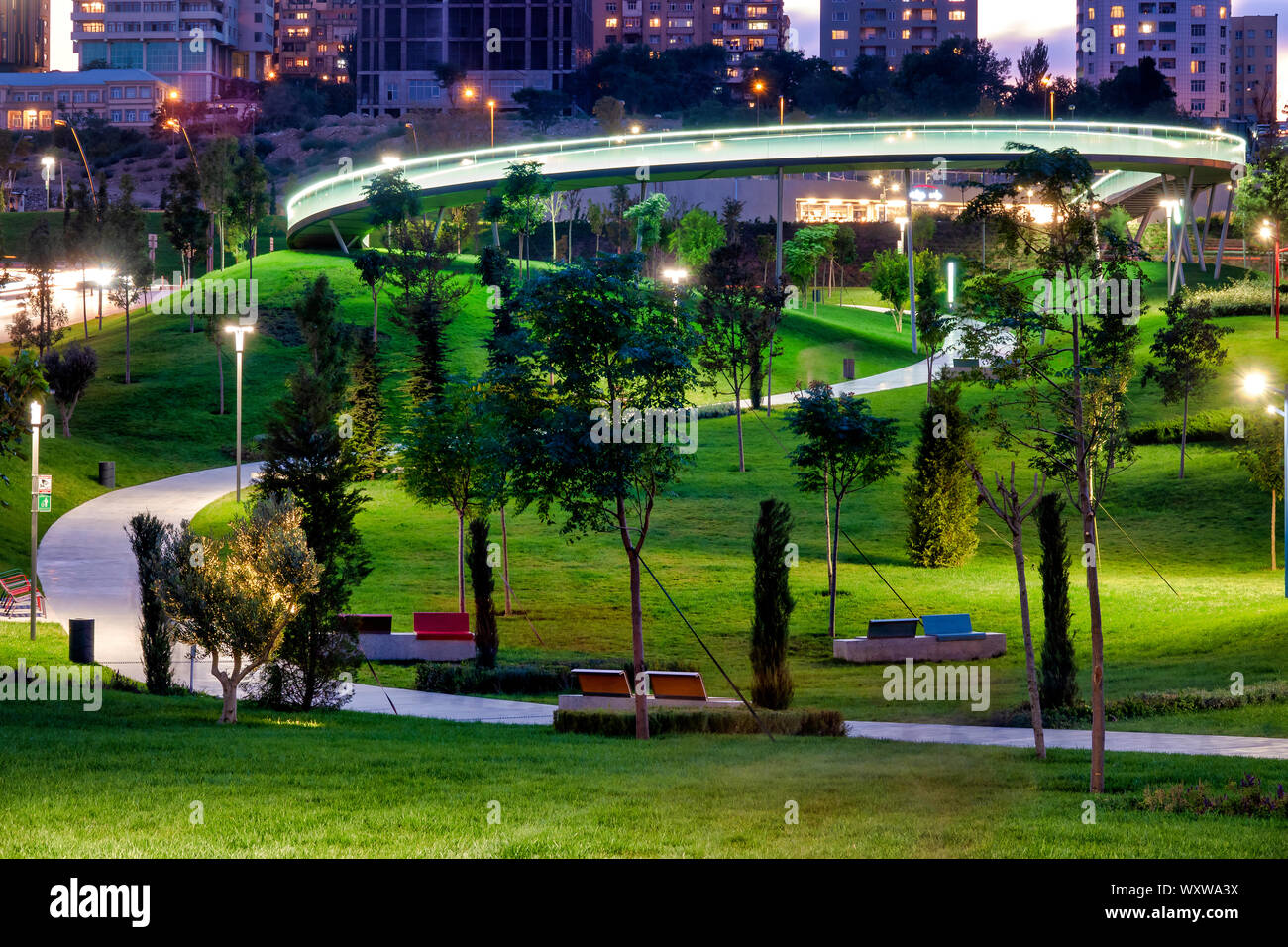 Central Park, Baku, Azerbaijan Stock Photo