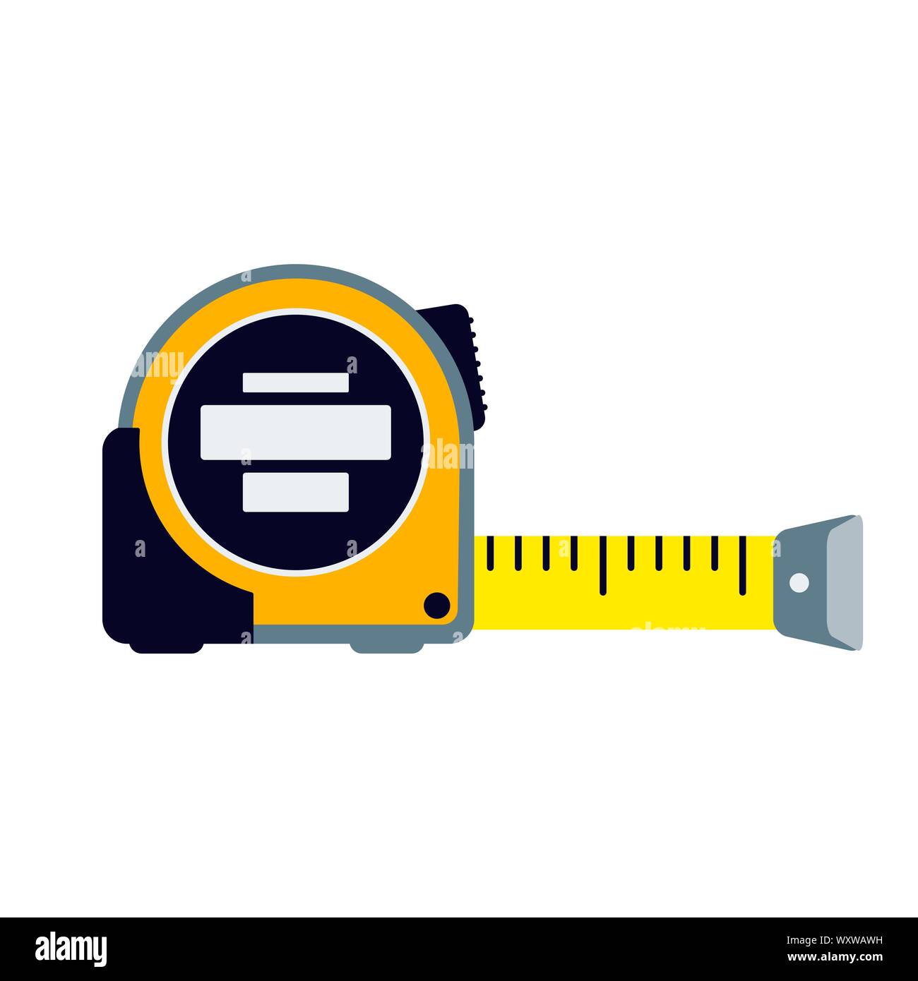Measuring tape tool. Flat vector illustration on white background Stock