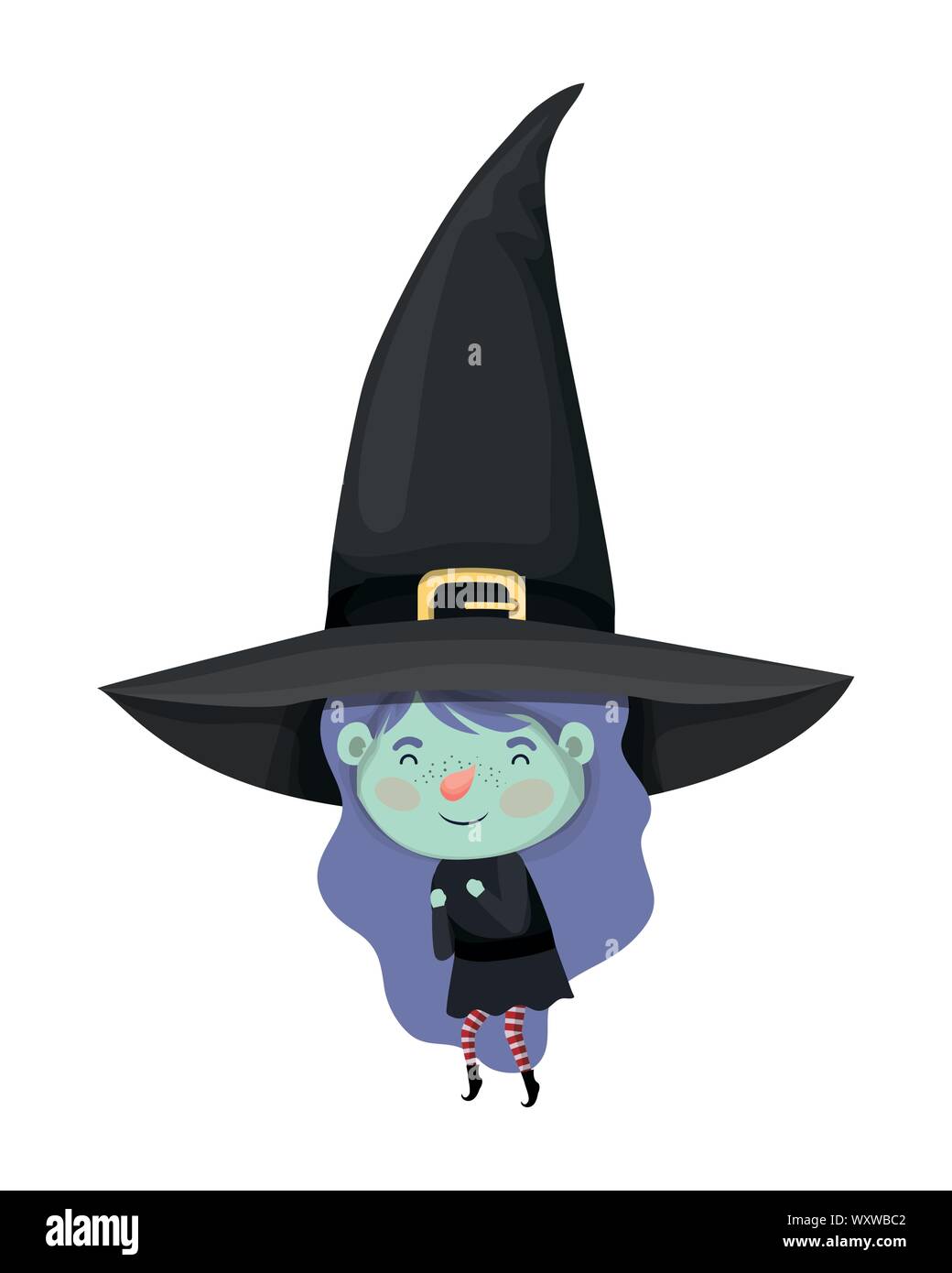 cute little girl with witch costume Stock Vector Image &amp; Art - Alamy