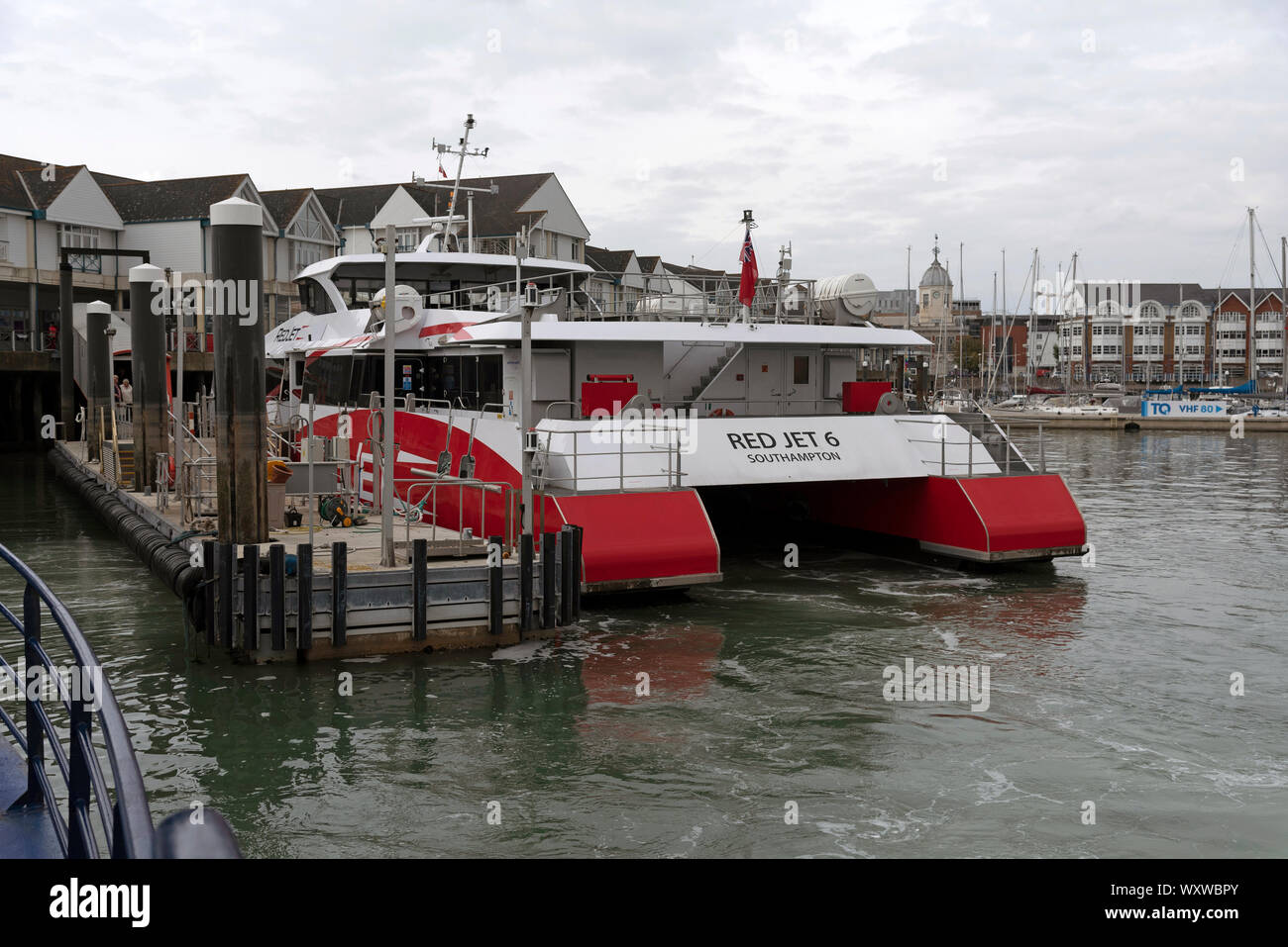 Town Quay, Southampton, England, UK, September 2019. The Red Jet 6 an