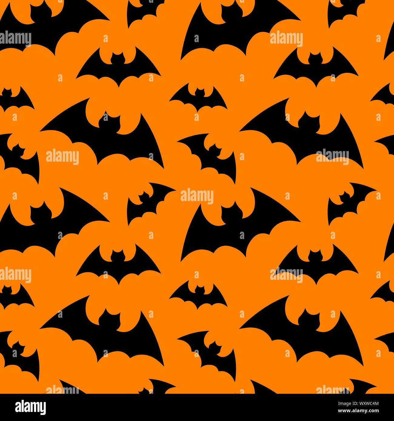 Vector pattern background with bats silhouettes for halloween design ...