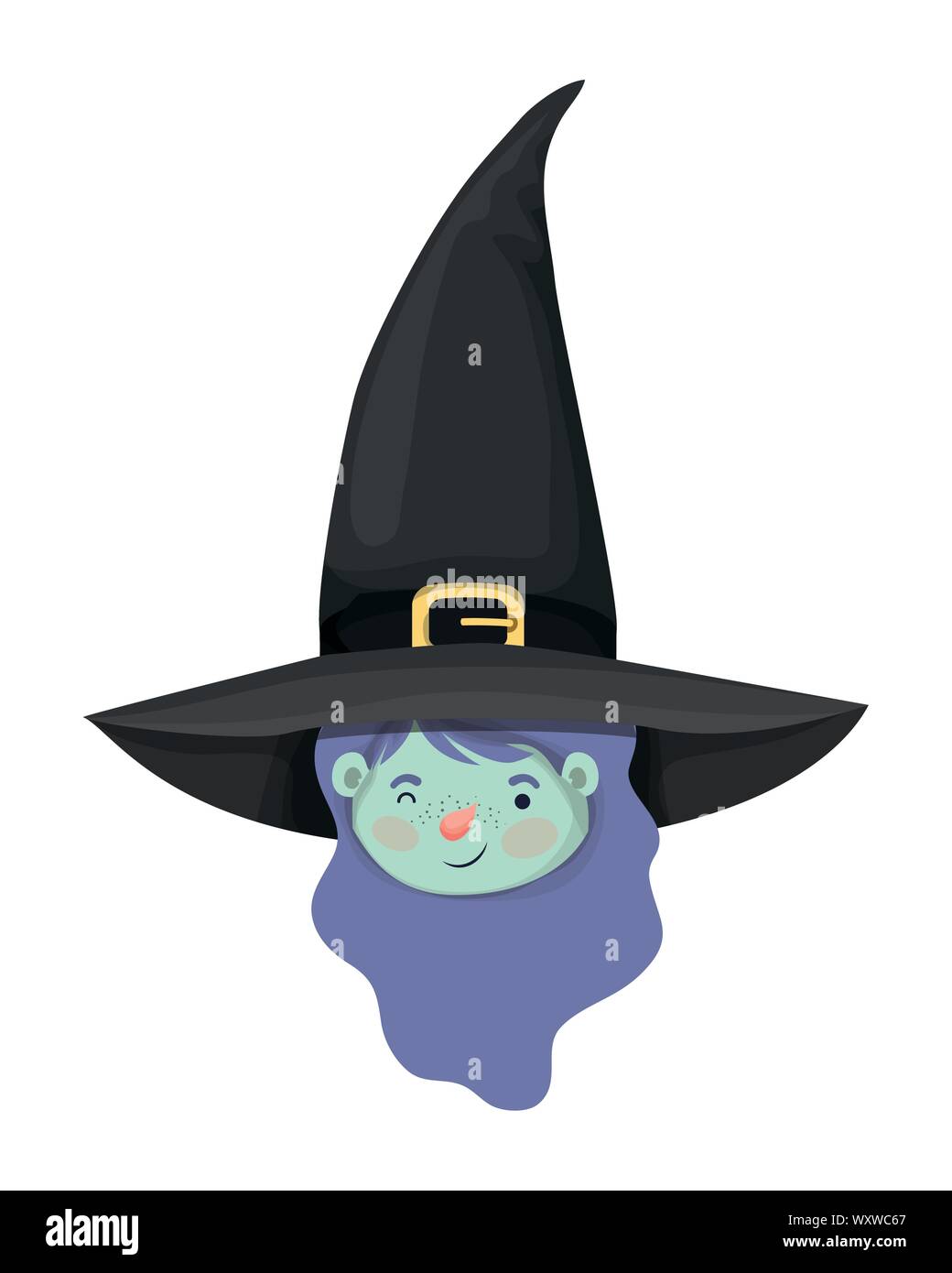 cute little girl head with witch costume Stock Vector Image &amp; Art - Alamy