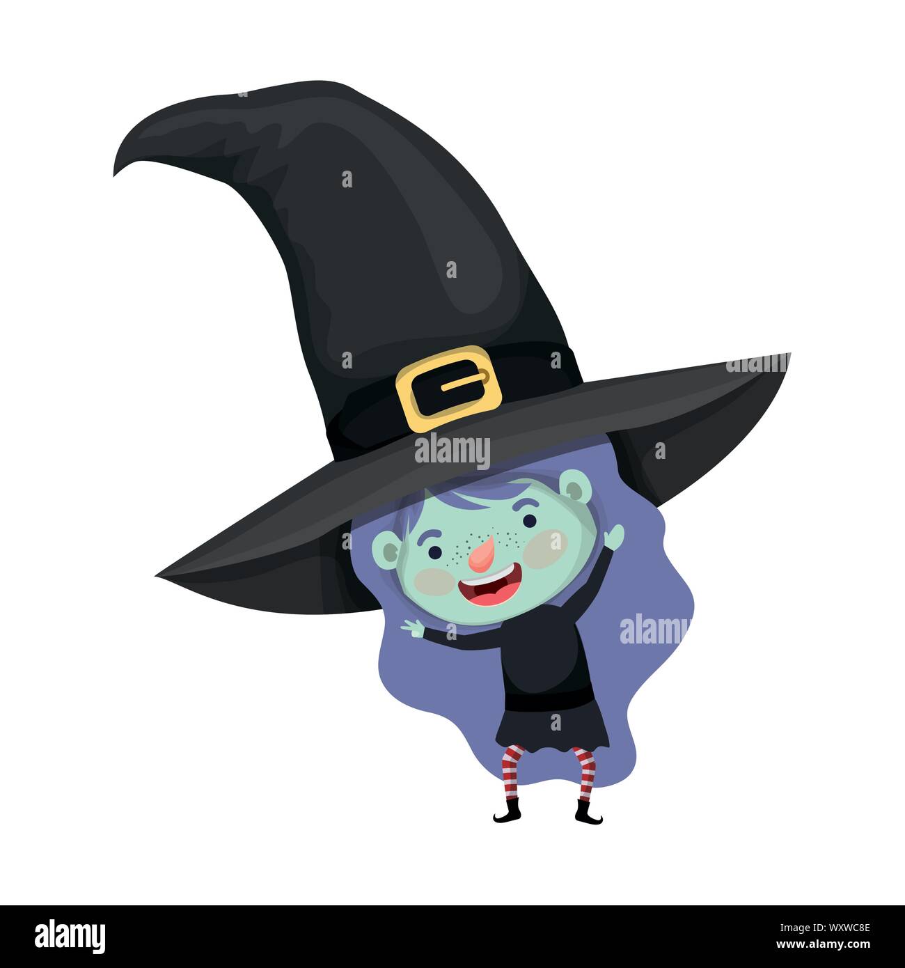 cute little girl with witch costume Stock Vector Image &amp; Art - Alamy
