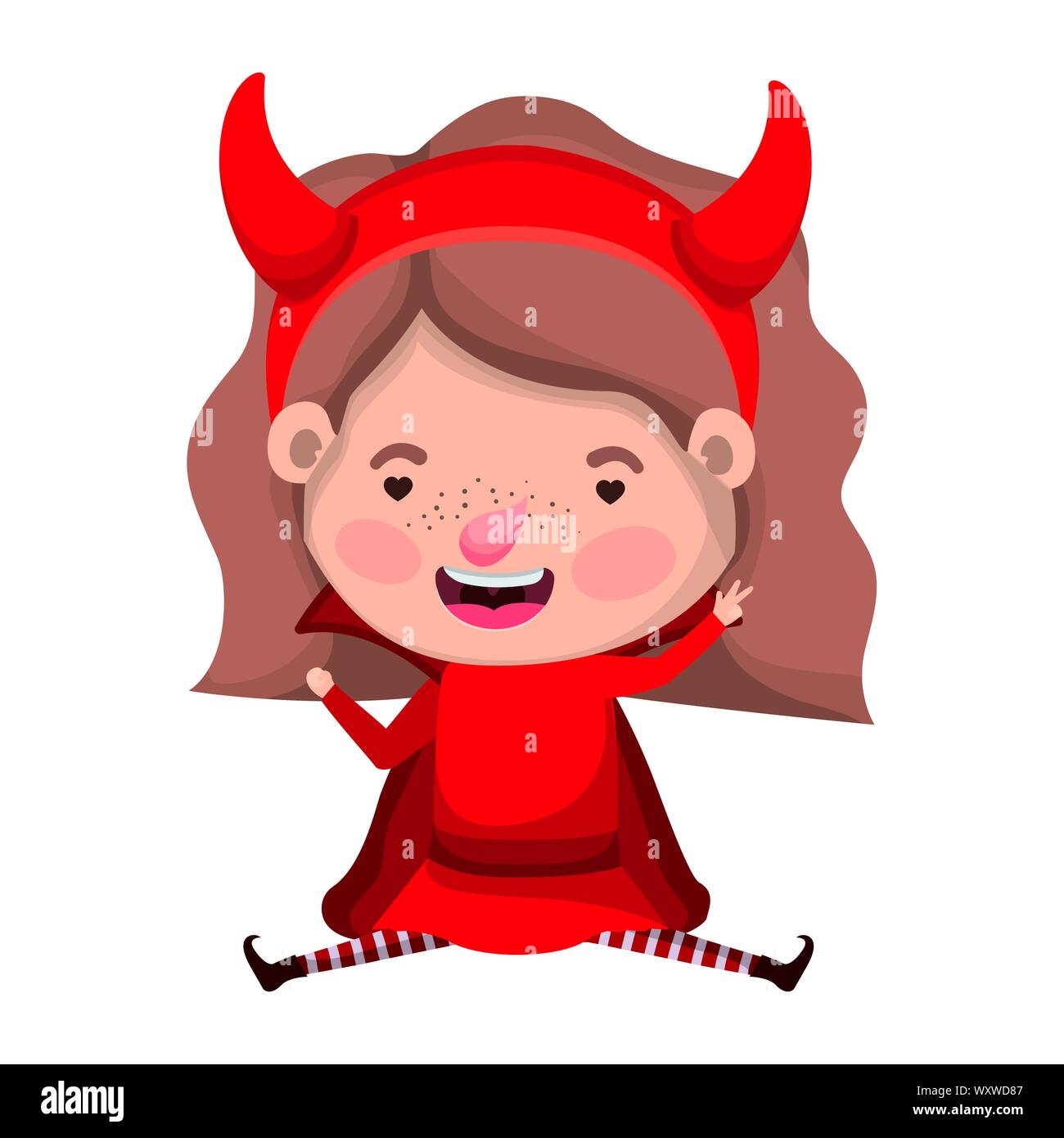 cute little girl with devil costume Stock Vector Image & Art - Alamy