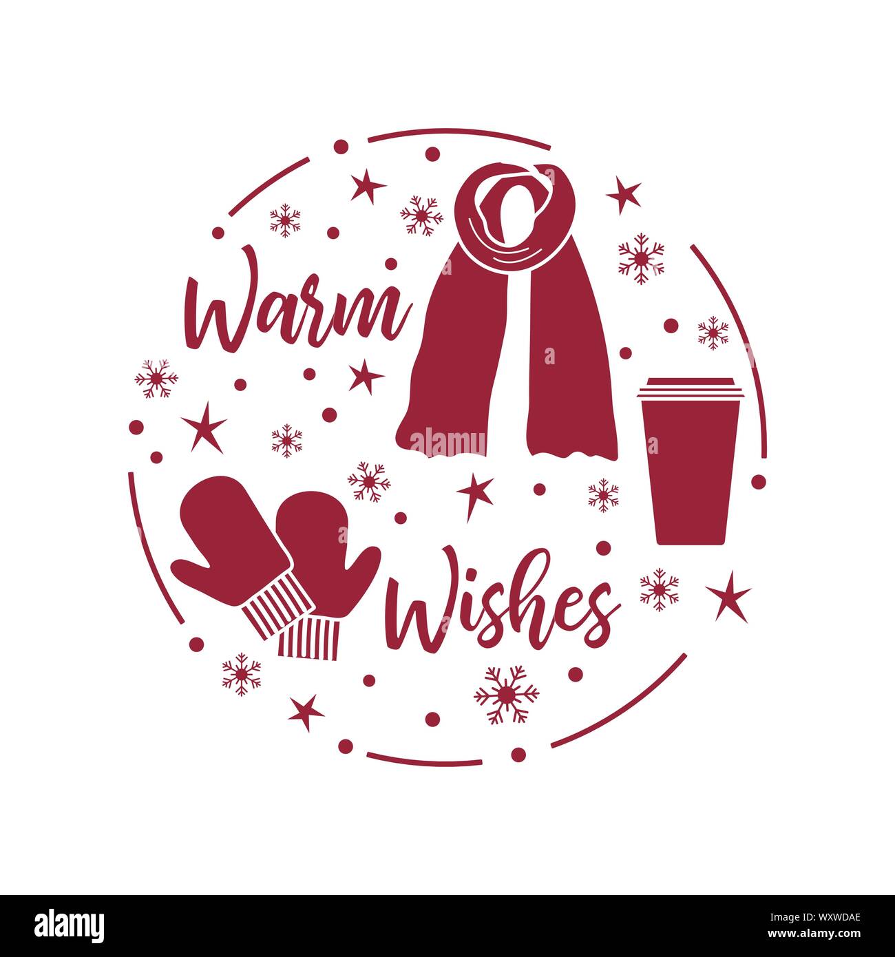 Happy New Year 2020 Merry Christmas Vector Illustration Scarf