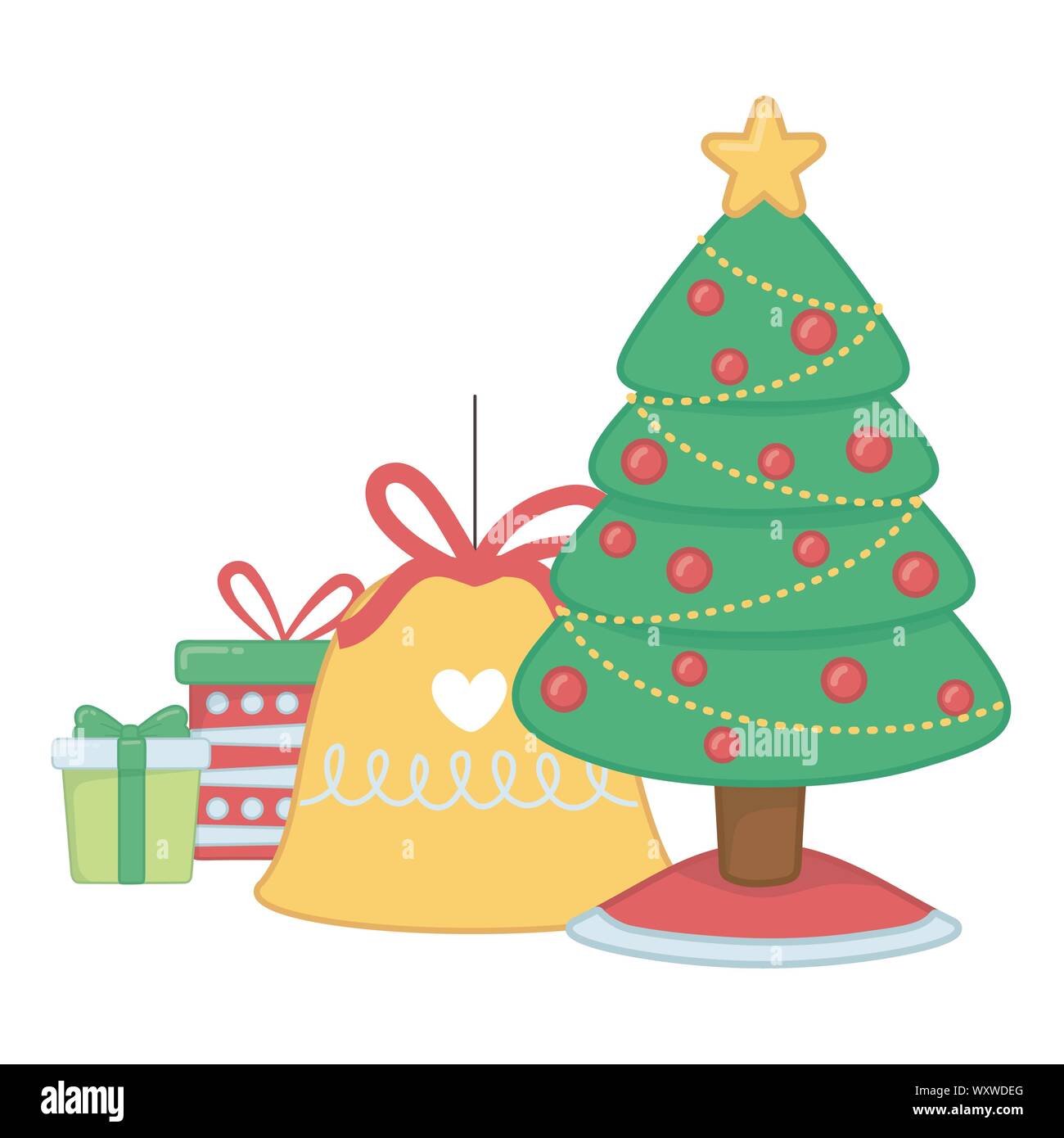 Pine tree design, Merry christmas season decoration card invitation ...