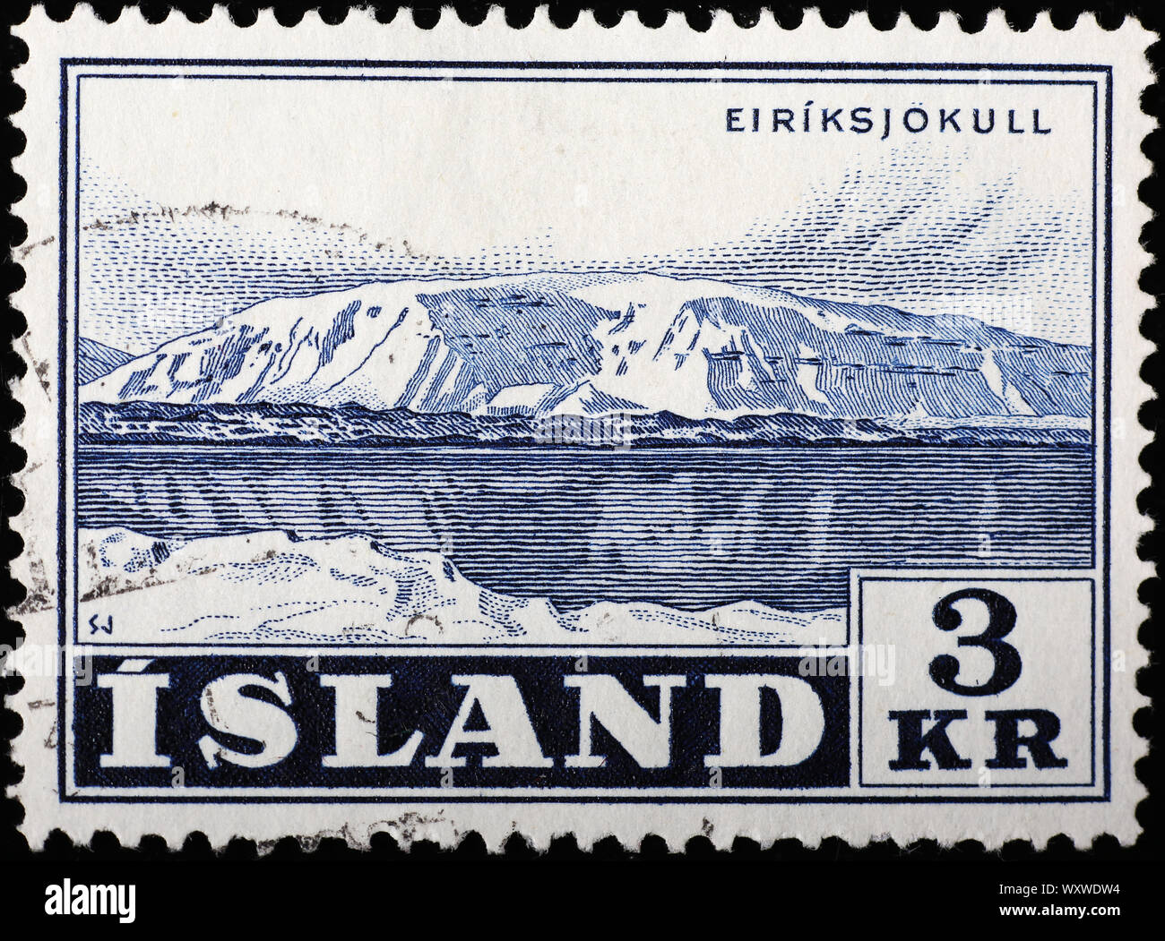 Icelandic Landscape On Ancient Postage Stamp Stock Photo Alamy   Icelandic Landscape On Ancient Postage Stamp WXWDW4 