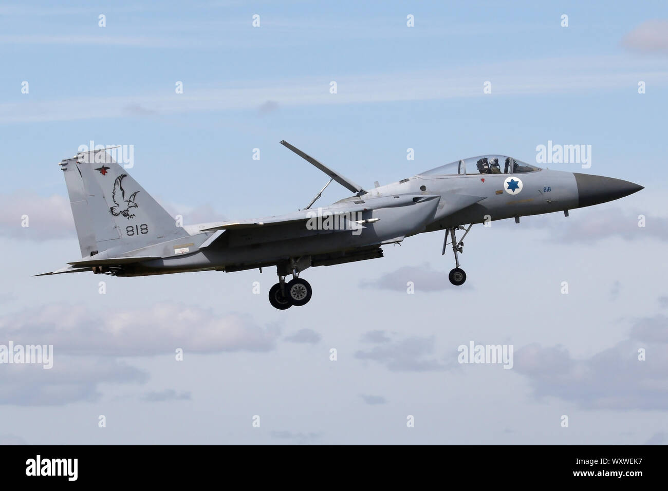 Israeli Air Force F-15C Baz landing at RAF Waddington during Exercise Cobra Warrior. Stock Photo