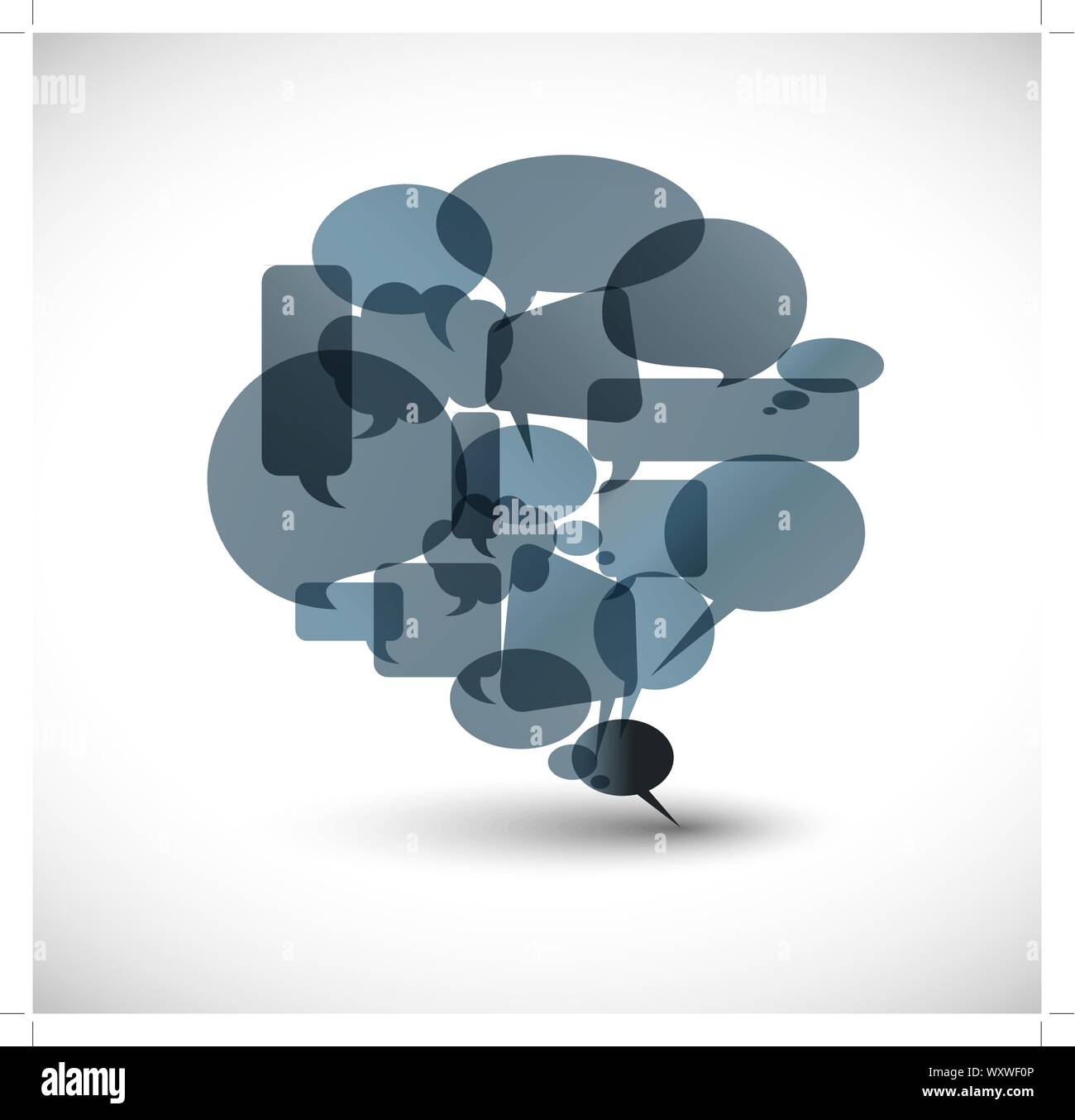Big gray speech bubble made from small bubbles Stock Vector