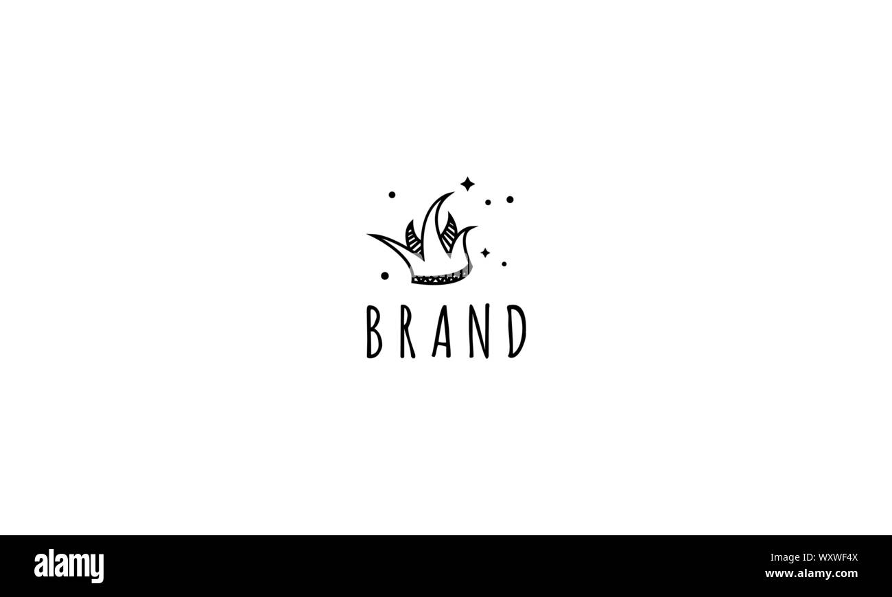 Vector logo on which the abstract image of the crown in a playful style ...