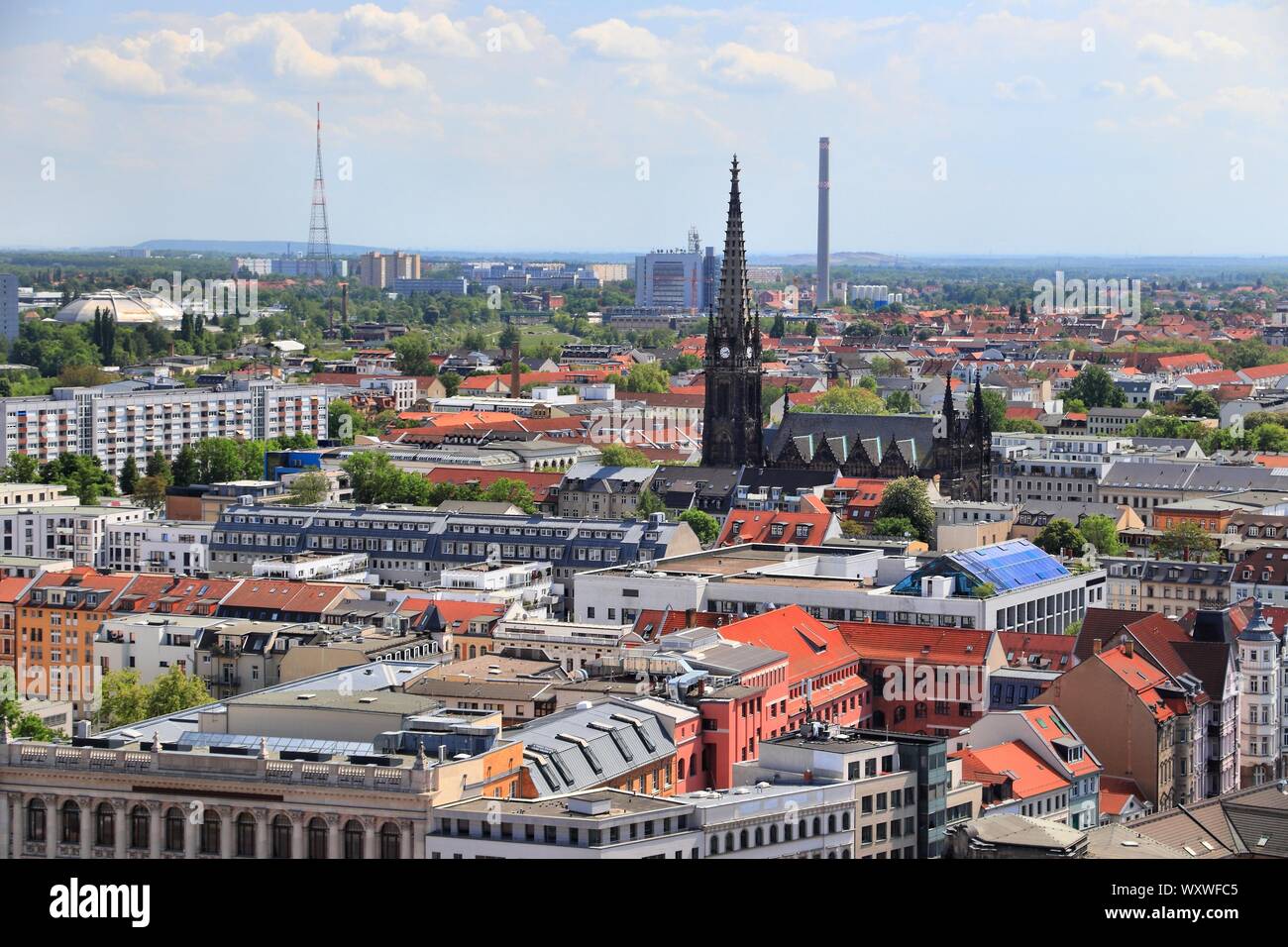 Leipzig, Germany aerial view. Cityscape with Zentrum and