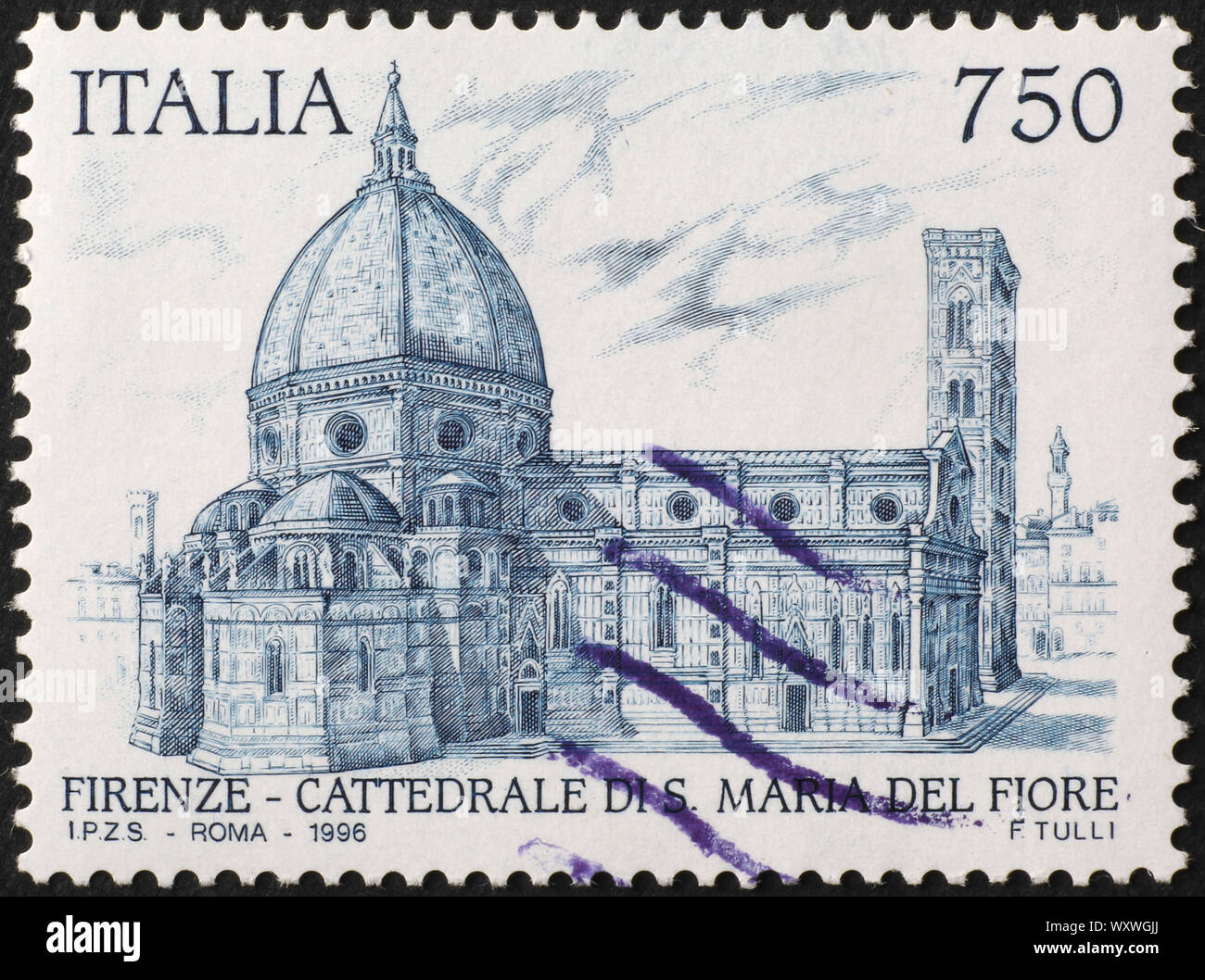 Florence Cathedral on italian postage stamp Stock Photo Alamy