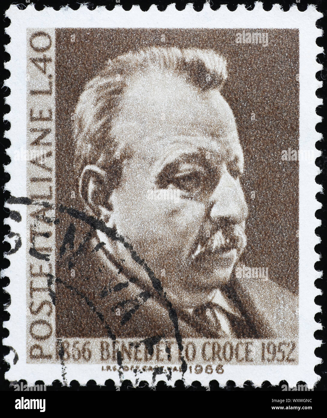 Italian philosopher Benedetto Croce on postage stamp Stock Photo