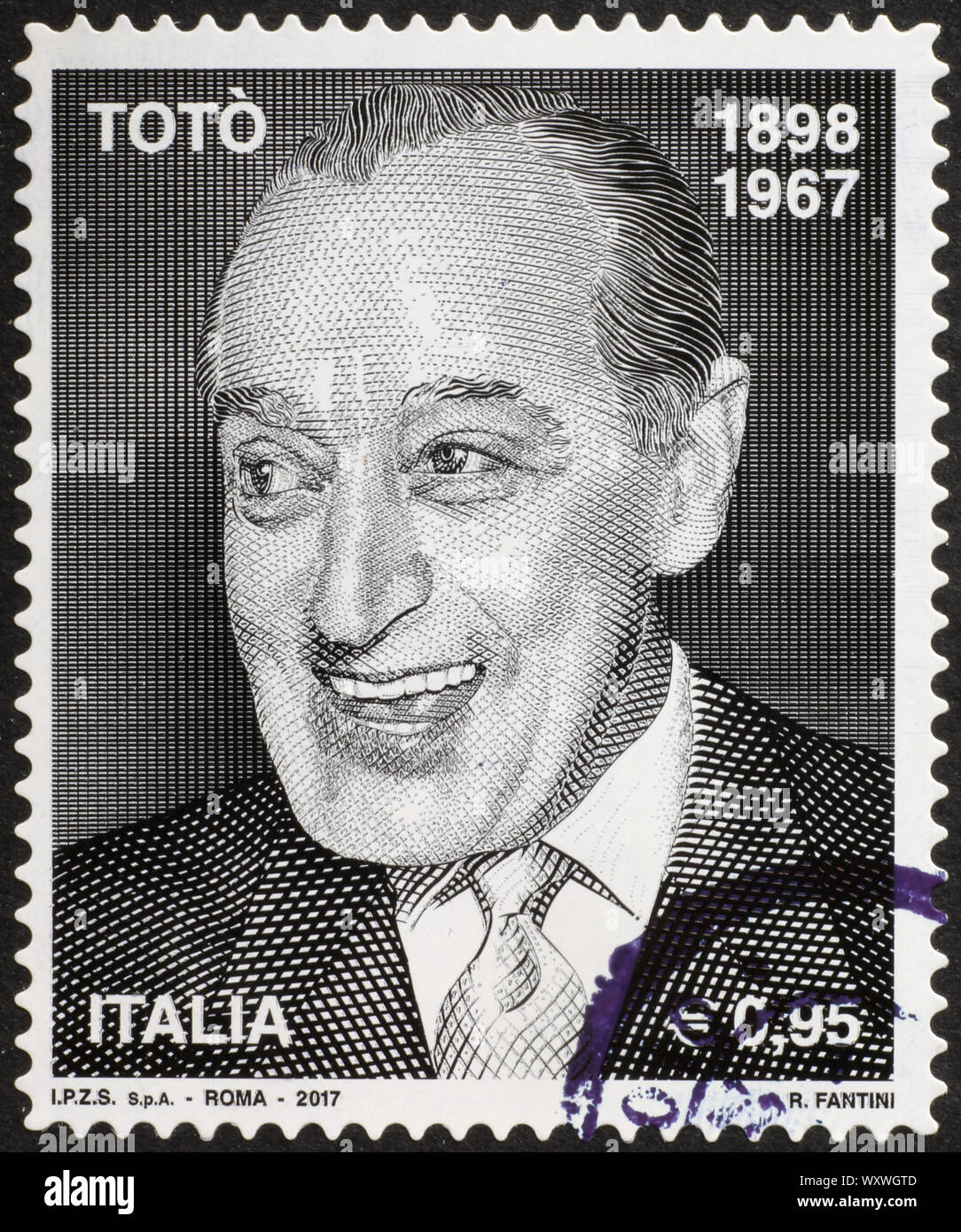 Portrait of italian actor Toto on postage stamp Stock Photo - Alamy