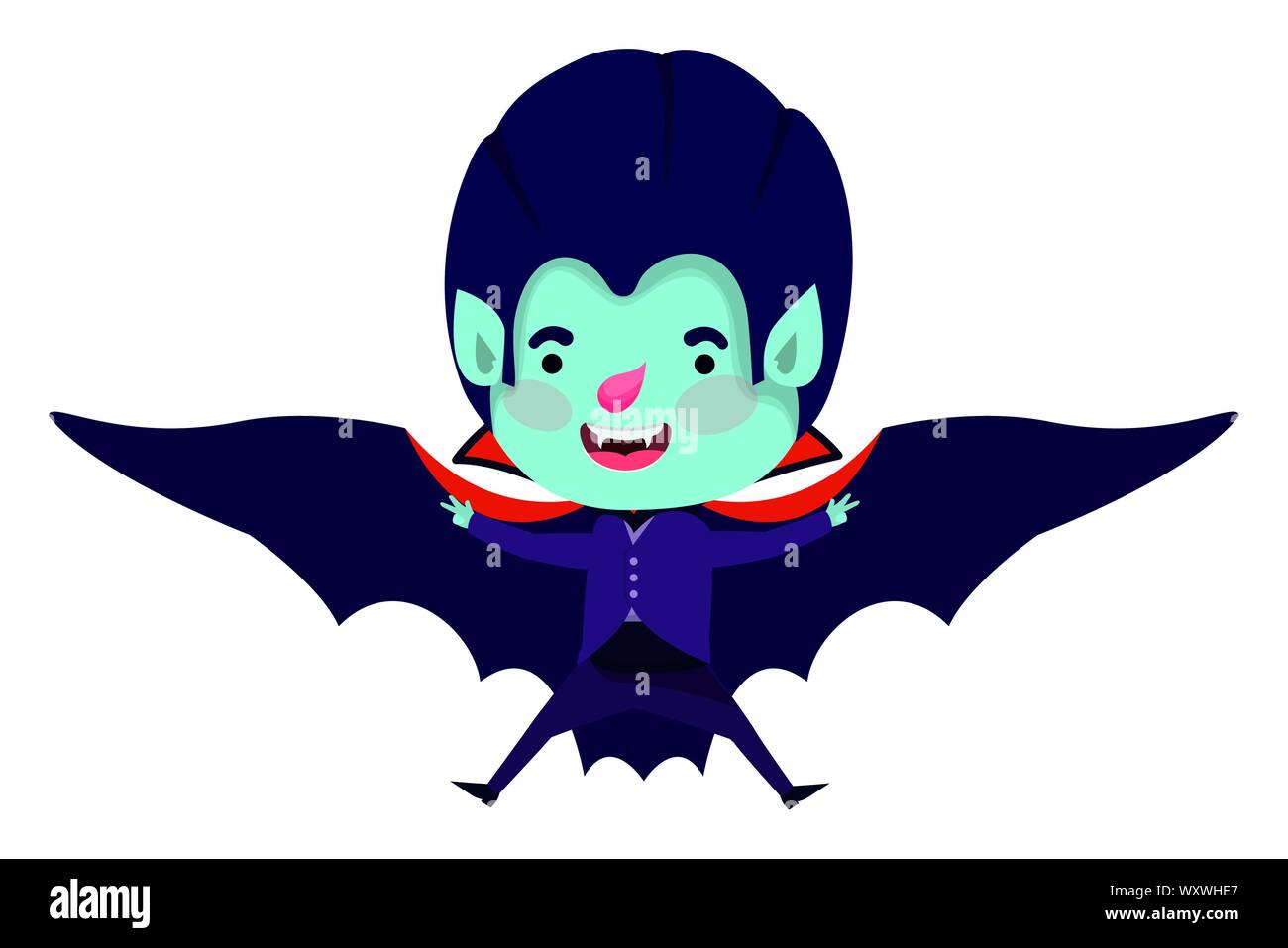 cute little boy with dracula costume and bats flying Stock Vector Image ...