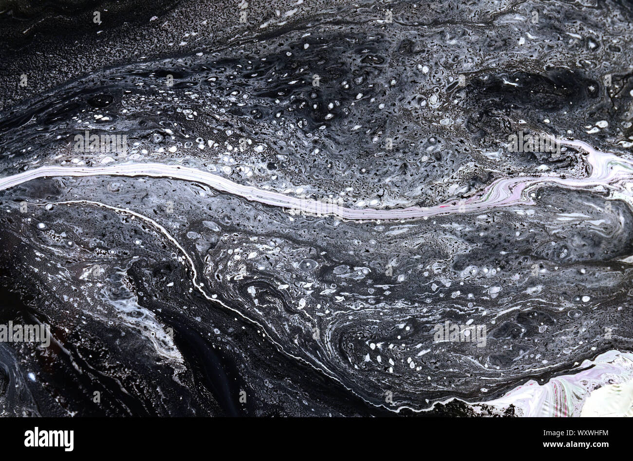 Vector black and white marbled abstract background. Liquid pattern. Grunge vector texture Stock Photo